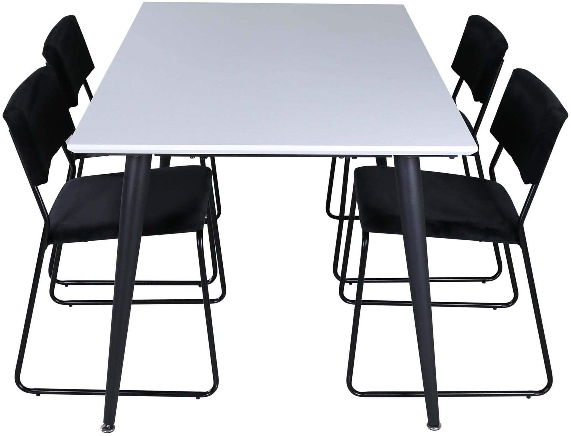 Entdecken Sie das Jimmy Esszimmerset von Venture Home: Moderner Esstisch und elegante Kenth-Stühle für einladende Esszimmer.