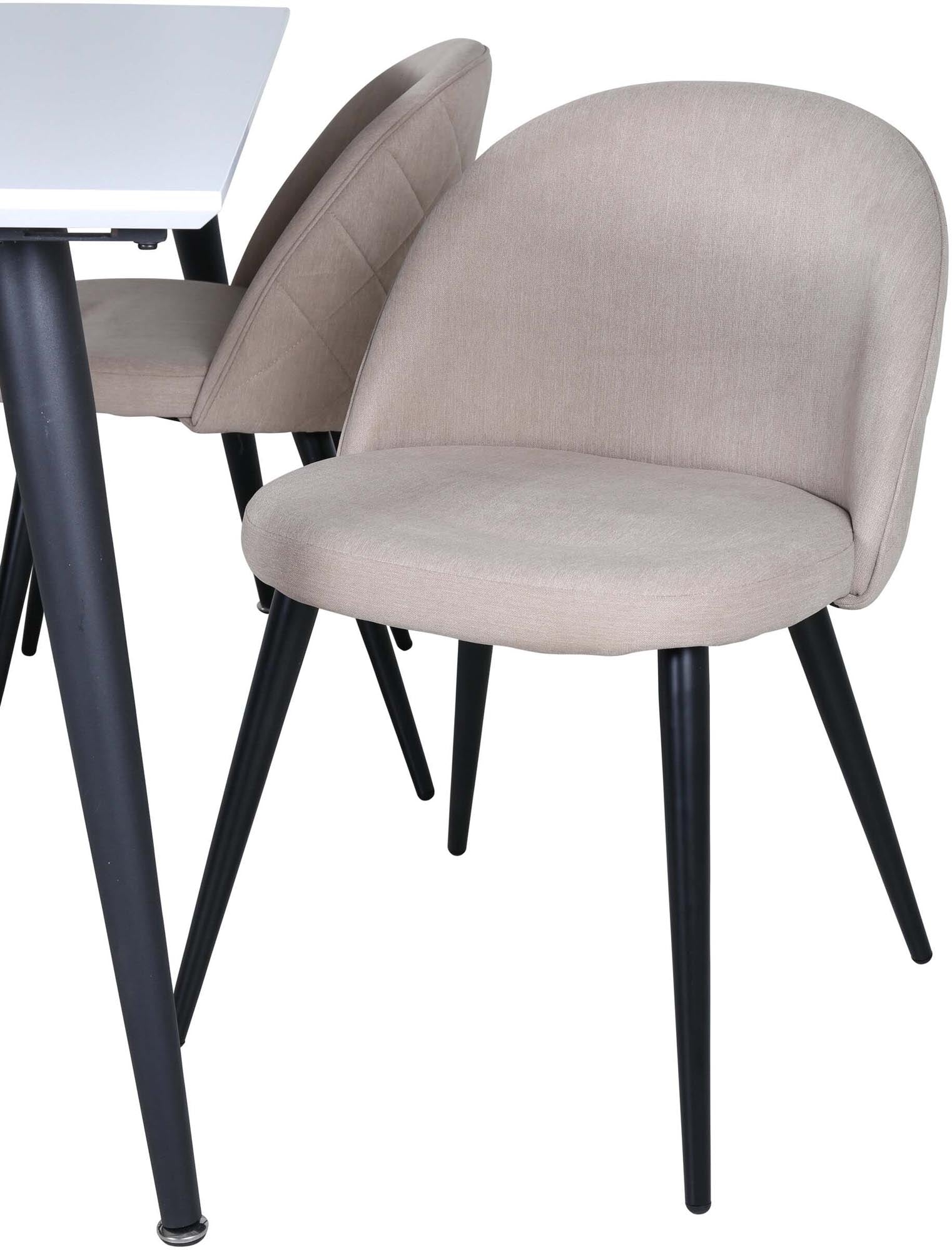 Jimmy Esszimmerset + Velvet 150cm/4St. in Beige, Schwarz präsentiert im Onlineshop von KAQTU Design AG. Esszimmerset ist von Venture Home