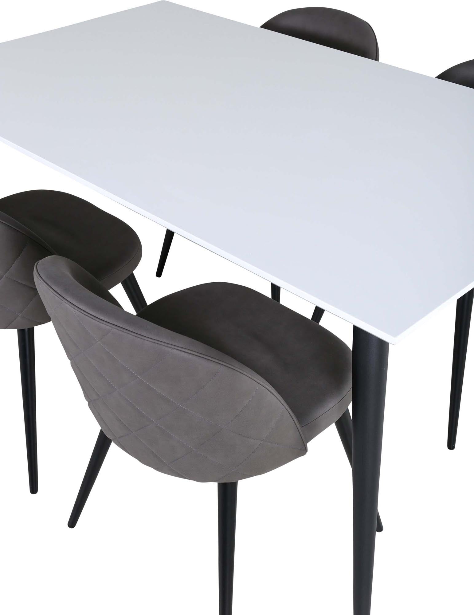 Stilvolles Jimmy Esszimmerset mit 4 Samtstühlen, 150cm, von Venture Home.