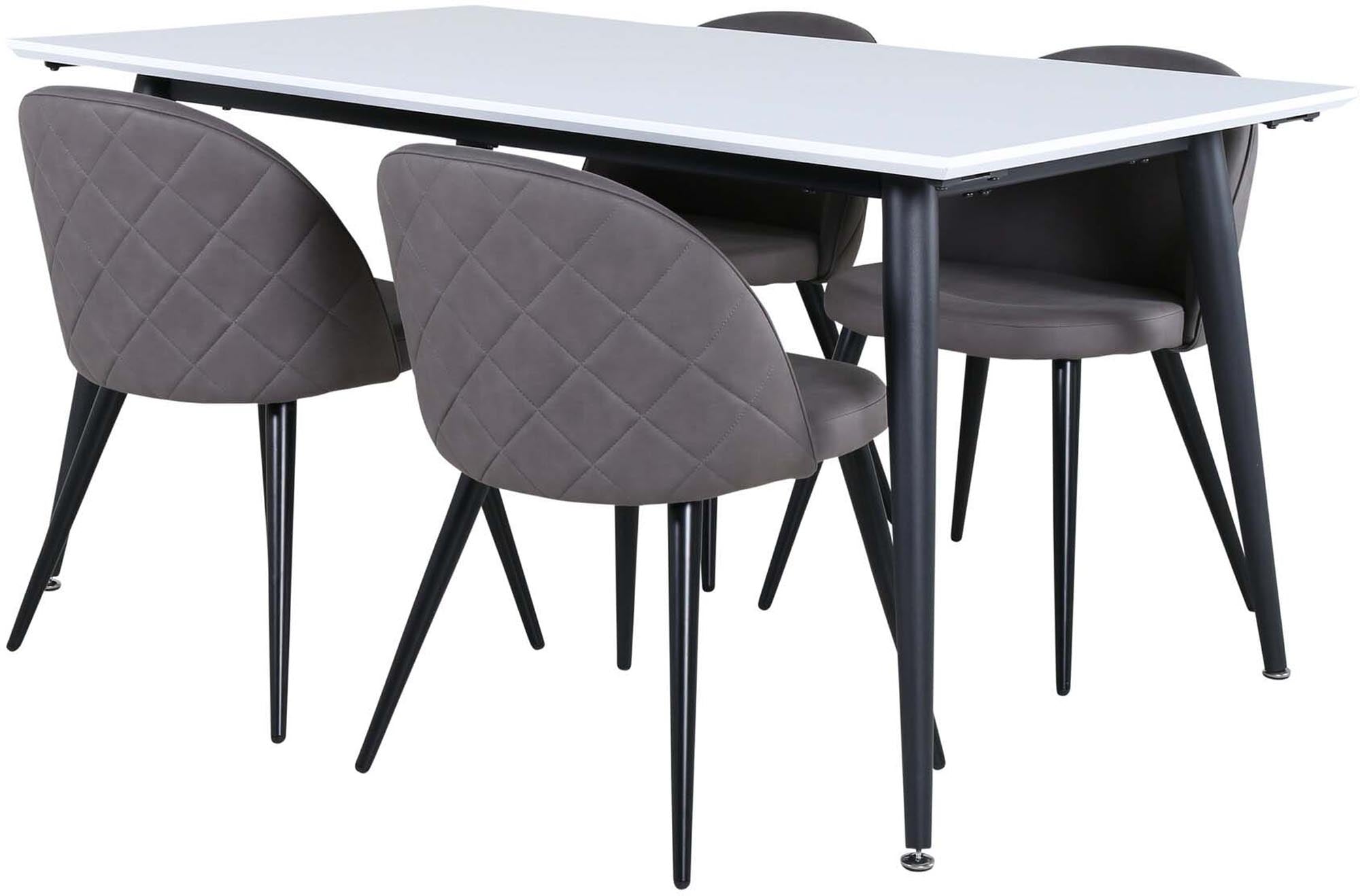 Jimmy Esszimmerset + Velvet 150cm/4St. in Schwarzgrau präsentiert im Onlineshop von KAQTU Design AG. Esszimmerset ist von Venture Home