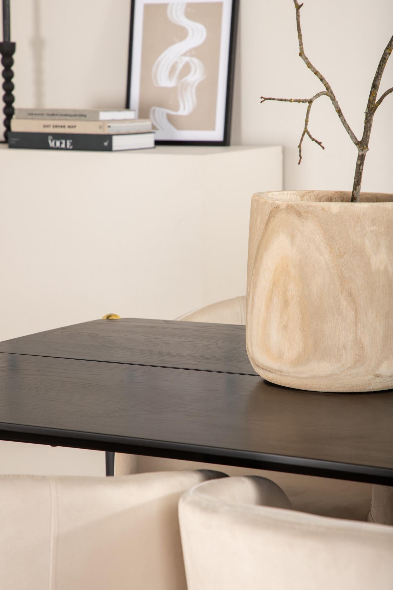 Pelle Esszimmerset + Berit 190cm/6St. in Beige, Schwarz präsentiert im Onlineshop von KAQTU Design AG. Esszimmerset ist von Venture Home