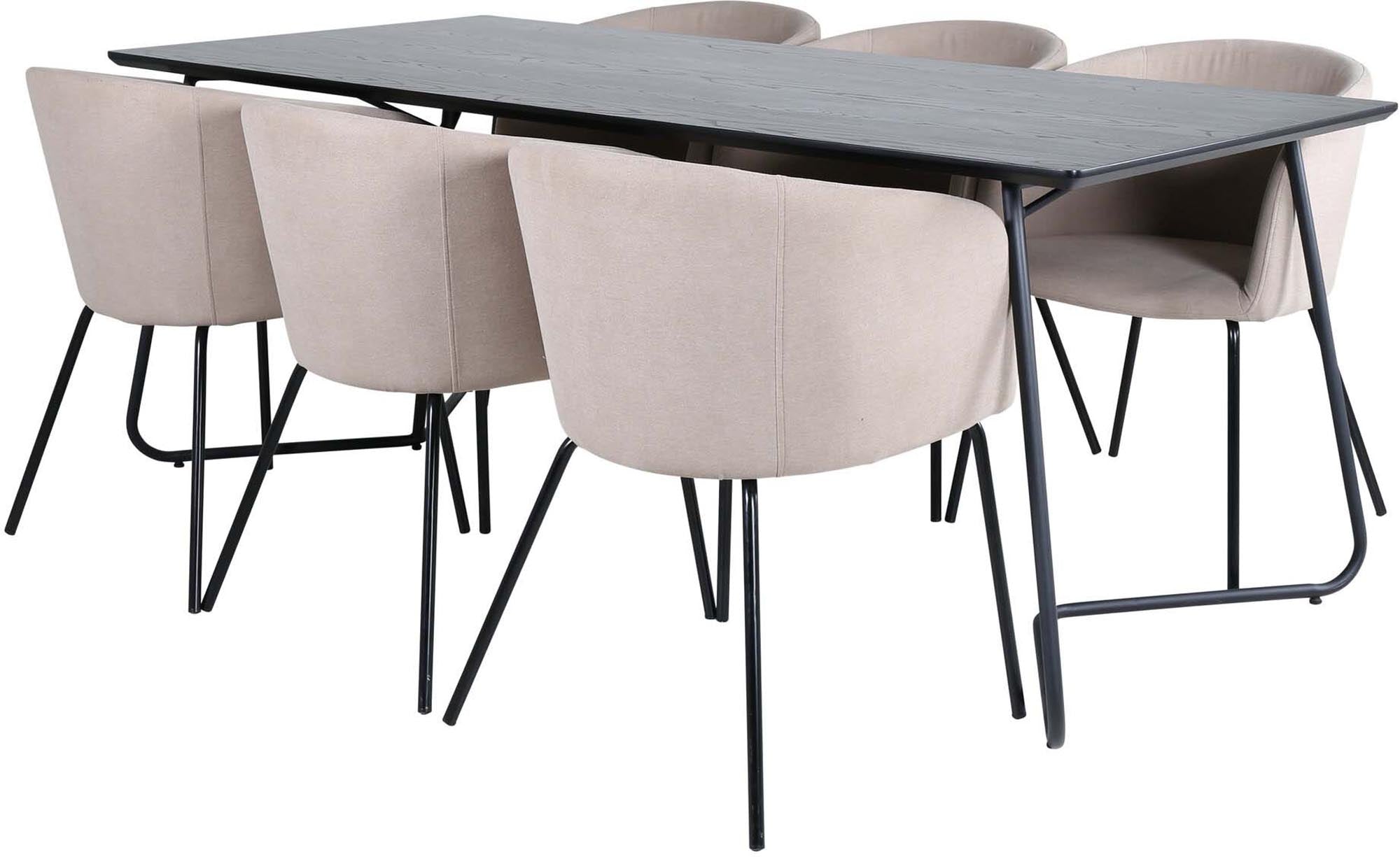 Entdecken Sie das stilvolle Petra Esszimmerset + Berit von Venture Home. Eleganter Esstisch und bequeme Stühle für Ihr Esszimmer.