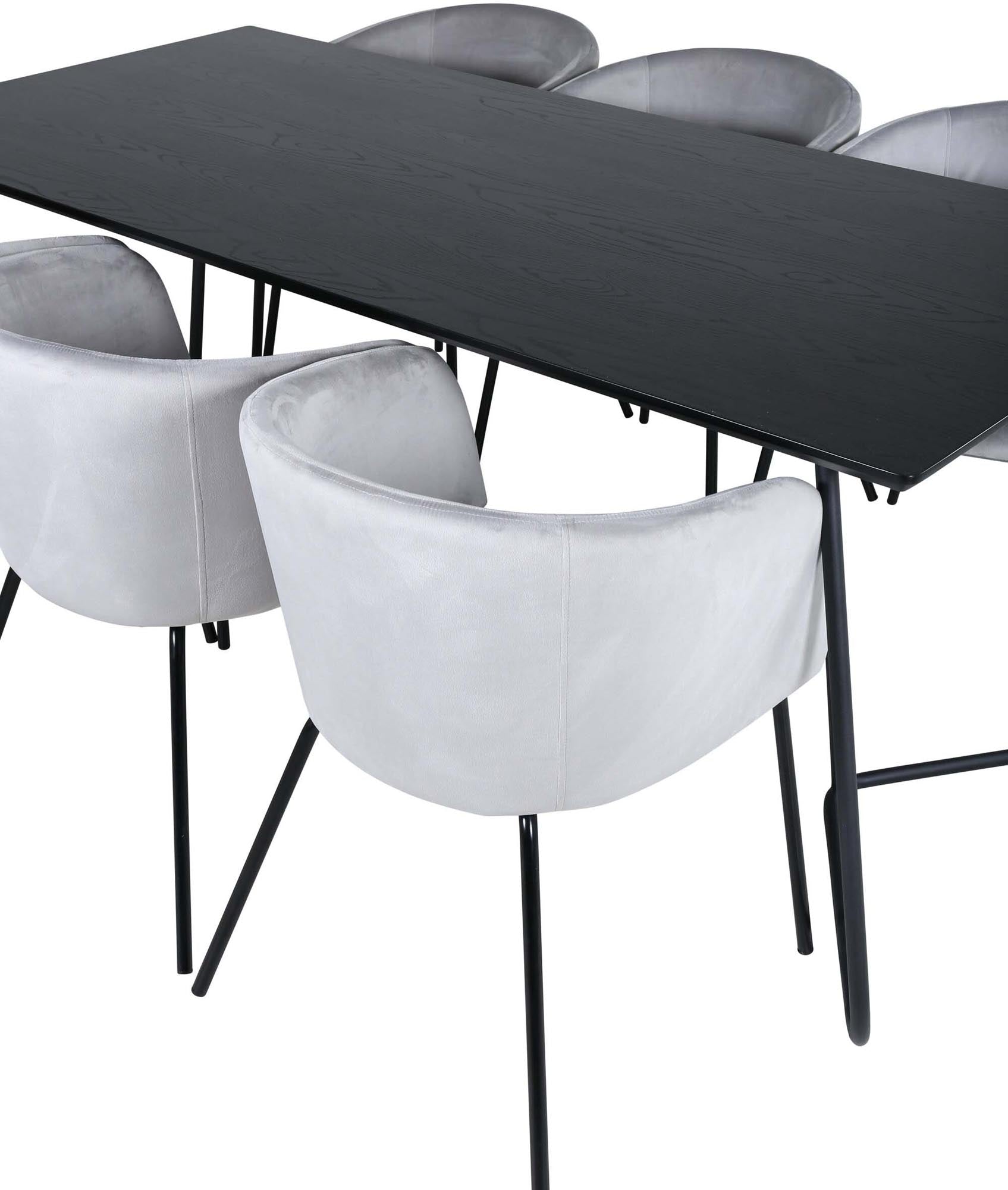 Petra Esszimmerset + Berit 190cm/6St. in Schwarzgrau präsentiert im Onlineshop von KAQTU Design AG. Esszimmerset ist von Venture Home