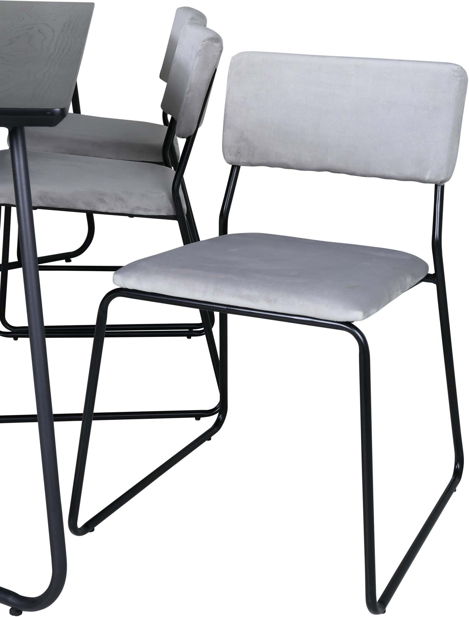 Petra Esszimmerset + Kenth 190cm/6St. in Schwarz / Grau präsentiert im Onlineshop von KAQTU Design AG. Esszimmerset ist von Venture Home