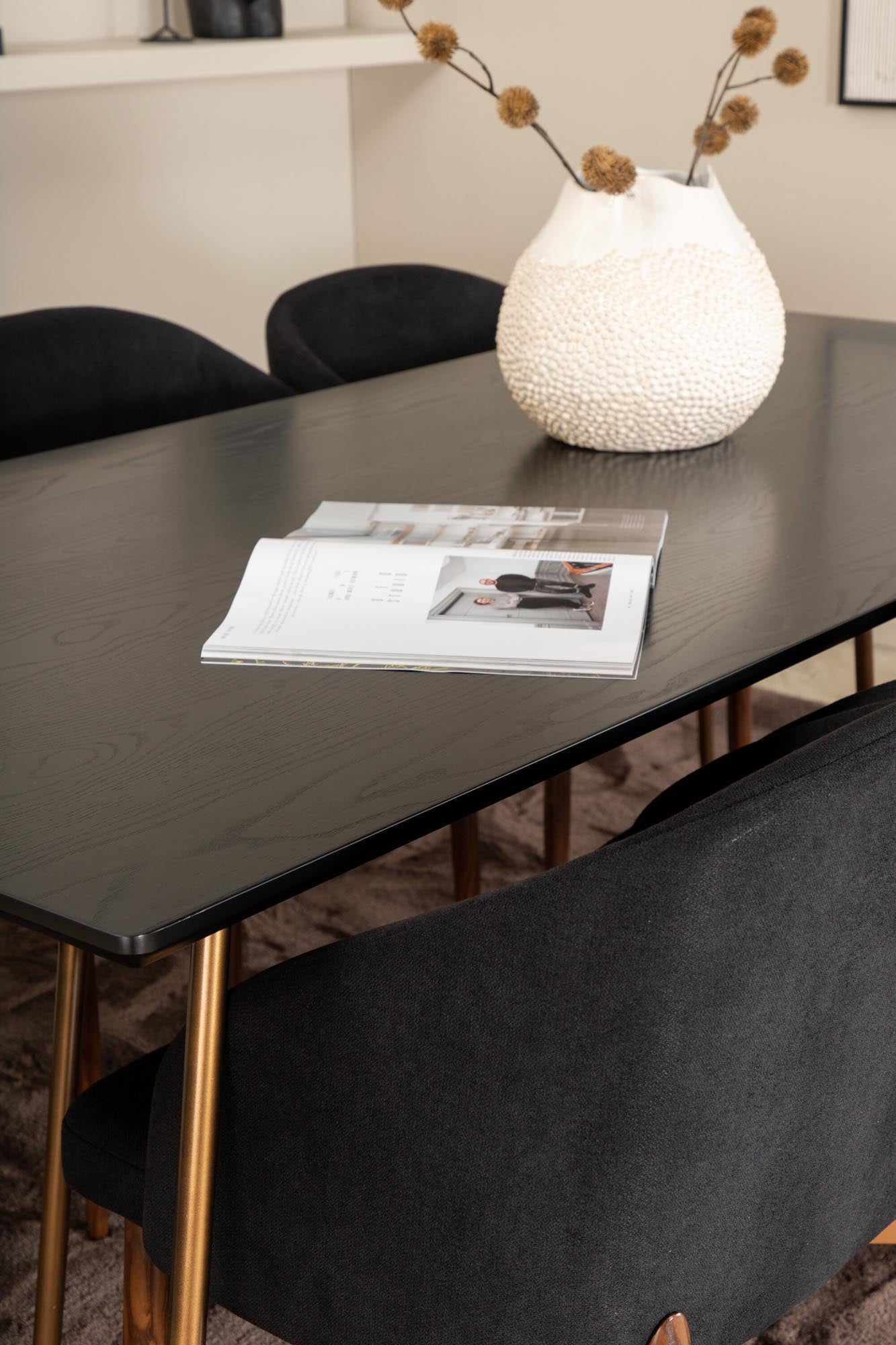 Petra Esszimmerset + Arch 190cm/6St. in Schwarz präsentiert im Onlineshop von KAQTU Design AG. Esszimmerset ist von Venture Home