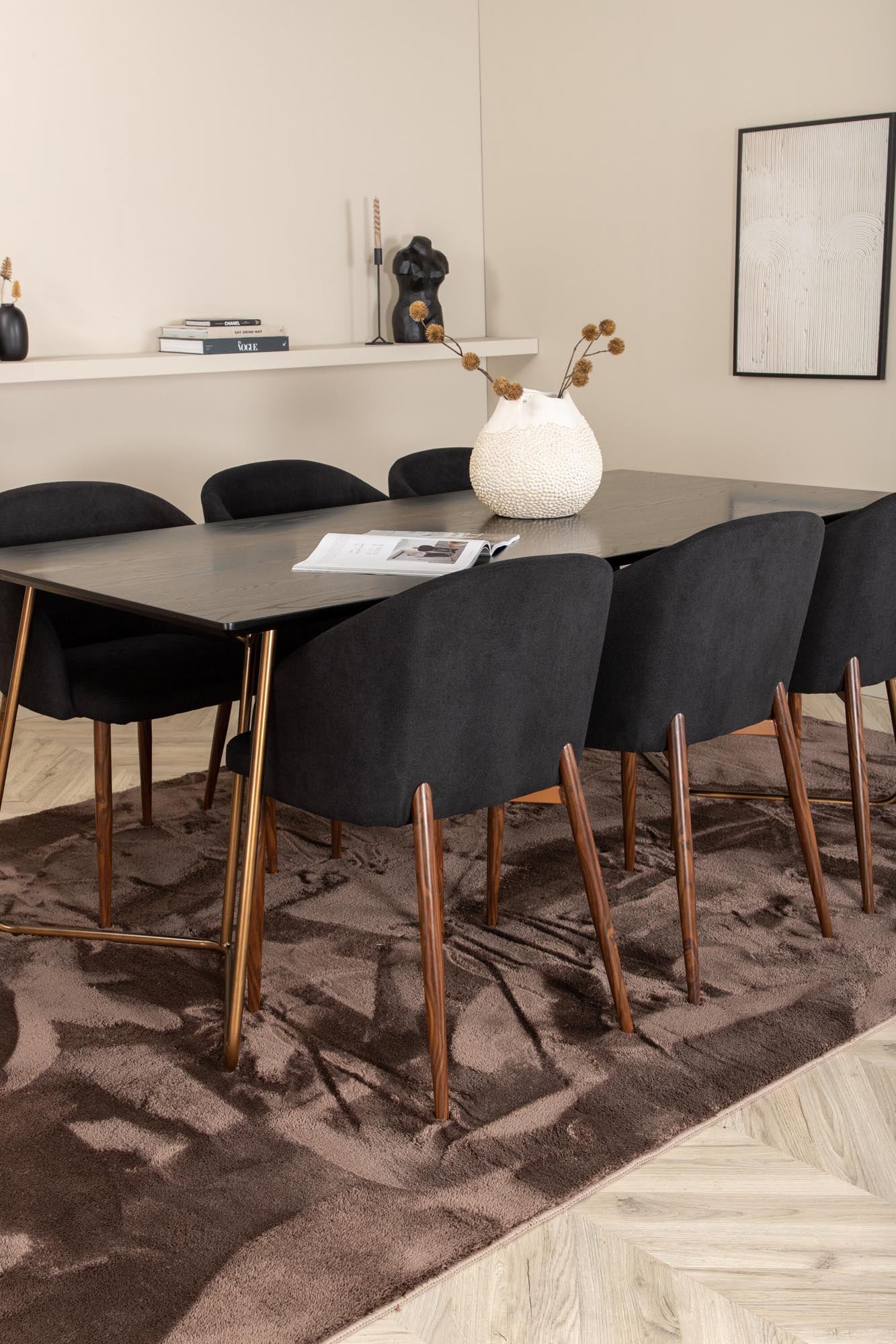 Petra Esszimmerset + Arch 190cm/6St. in Schwarz präsentiert im Onlineshop von KAQTU Design AG. Esszimmerset ist von Venture Home