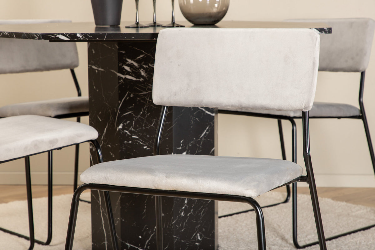 Marbs Esszimmerset + Kenth ⌀110cm/4St. in Schwarz / Hellgrau präsentiert im Onlineshop von KAQTU Design AG. Esszimmerset ist von Venture Home