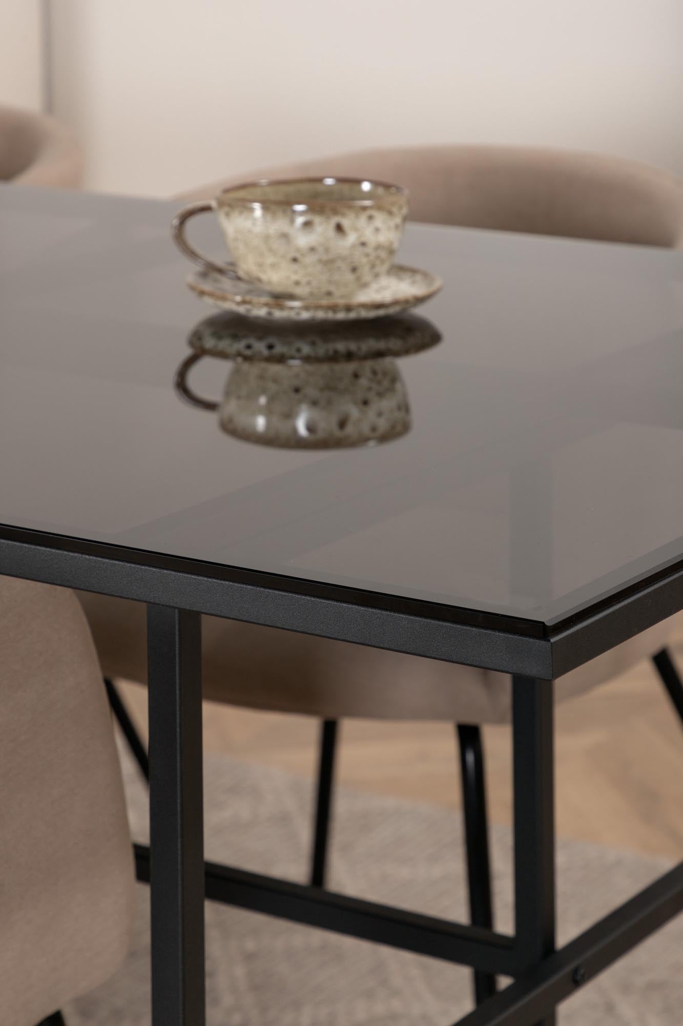 Leif Esszimmerset + Berit 200cm/4St. in Beige, Schwarz präsentiert im Onlineshop von KAQTU Design AG. Esszimmerset ist von Venture Home
