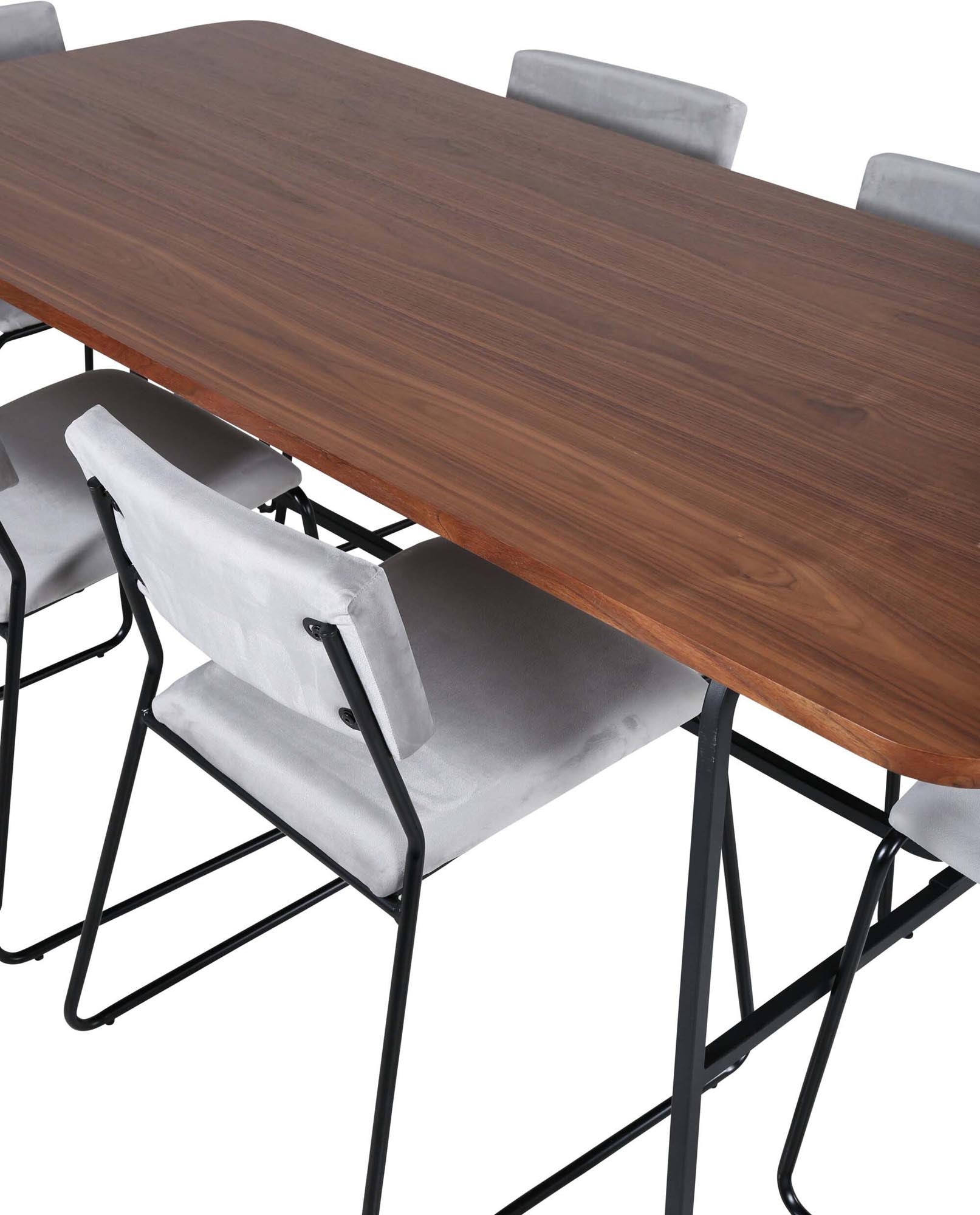 Uno Esszimmerset + Kenth 200cm/6St. in Braun / Grau präsentiert im Onlineshop von KAQTU Design AG. Esszimmerset ist von Venture Home
