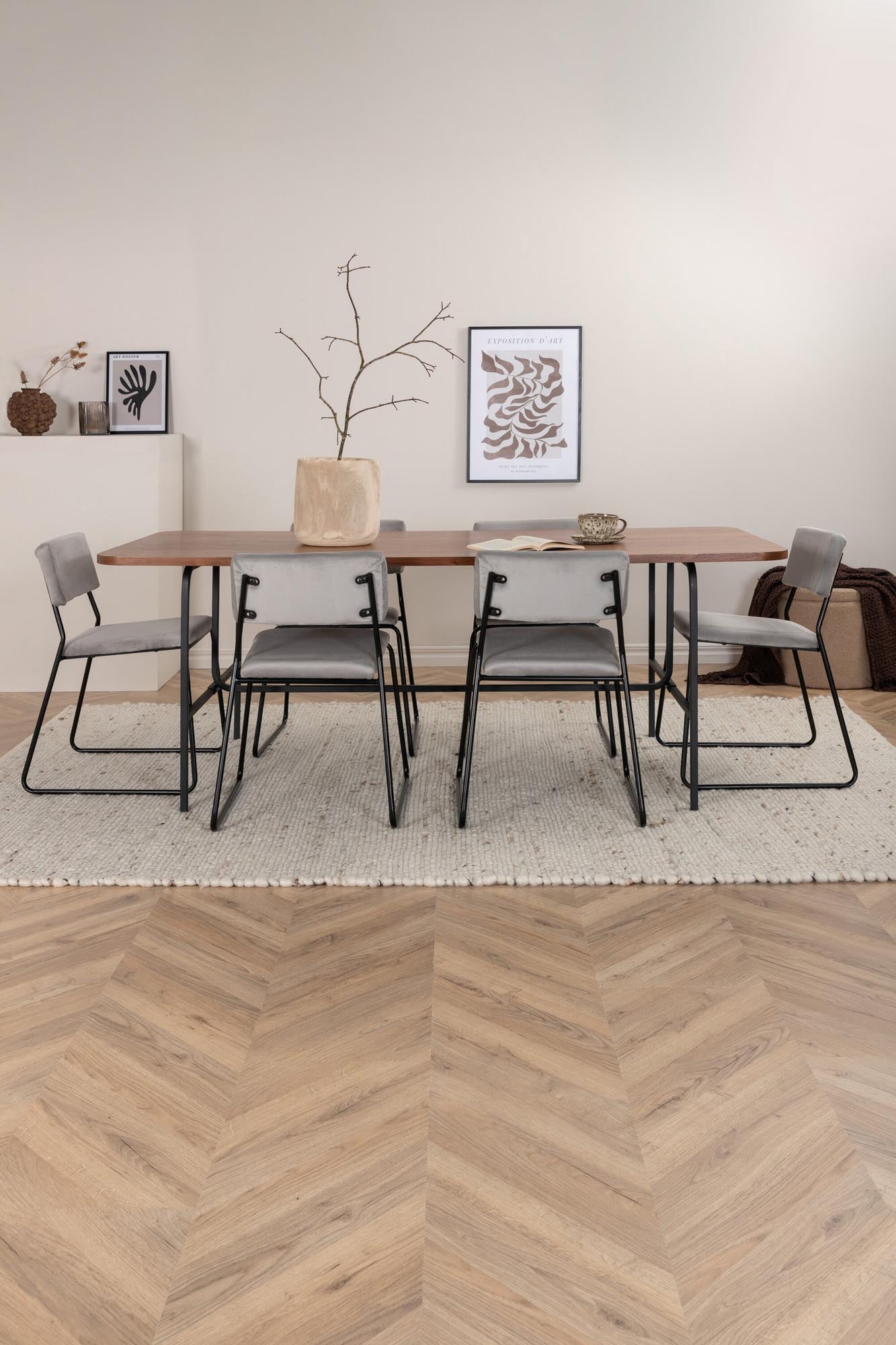 Uno Esszimmerset + Kenth 200cm/6St. in Braun / Grau präsentiert im Onlineshop von KAQTU Design AG. Esszimmerset ist von Venture Home