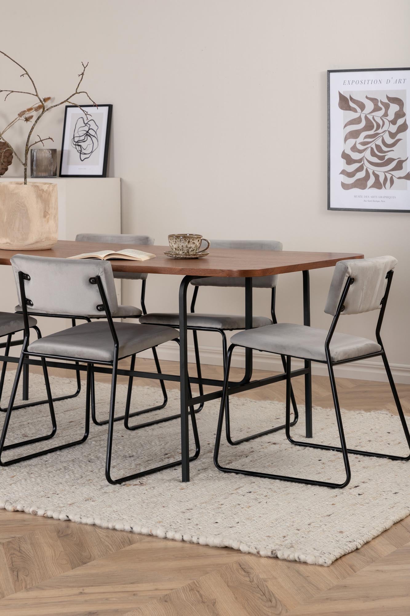 Uno Esszimmerset + Kenth 200cm/6St. in Braun / Grau präsentiert im Onlineshop von KAQTU Design AG. Esszimmerset ist von Venture Home