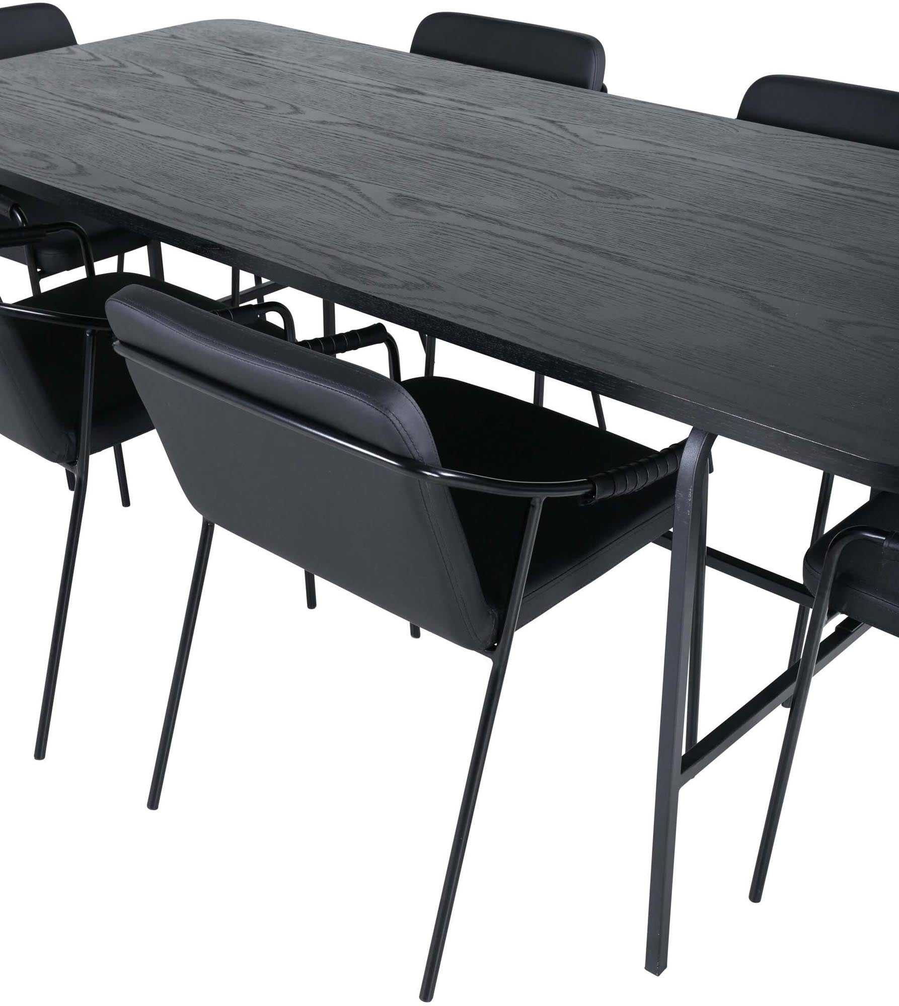 Uno Esszimmerset + Tvist 200cm/6St. in Schwarz präsentiert im Onlineshop von KAQTU Design AG. Esszimmerset ist von Venture Home