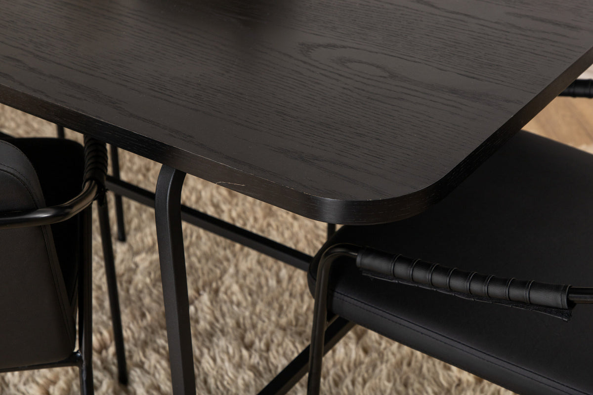 Uno Esszimmerset + Tvist 200cm/6St. in Schwarz präsentiert im Onlineshop von KAQTU Design AG. Esszimmerset ist von Venture Home