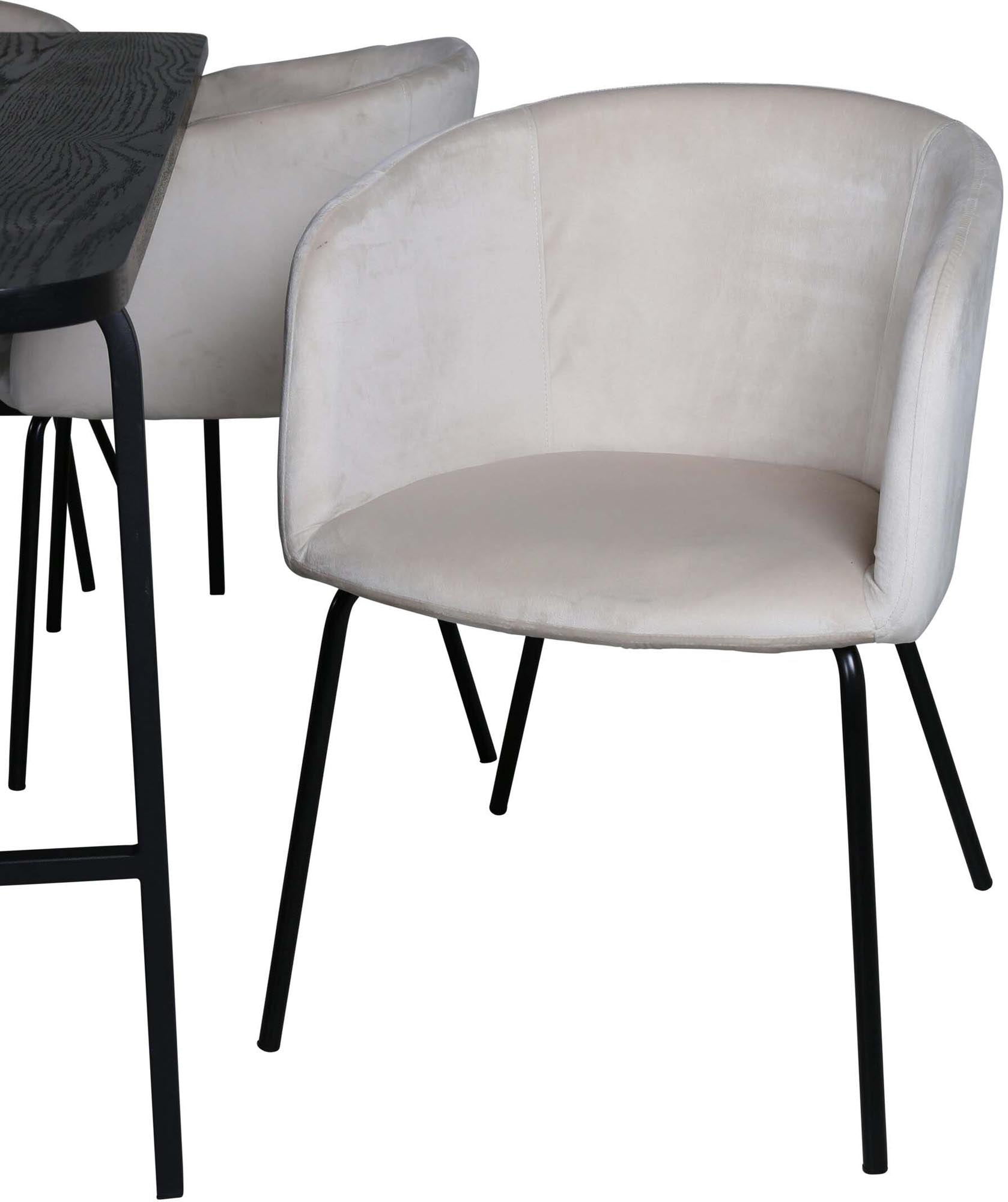 Uno Esszimmerset + Berit 200cm/6St. in Braun / Beige / Schwarz präsentiert im Onlineshop von KAQTU Design AG. Esszimmerset ist von Venture Home