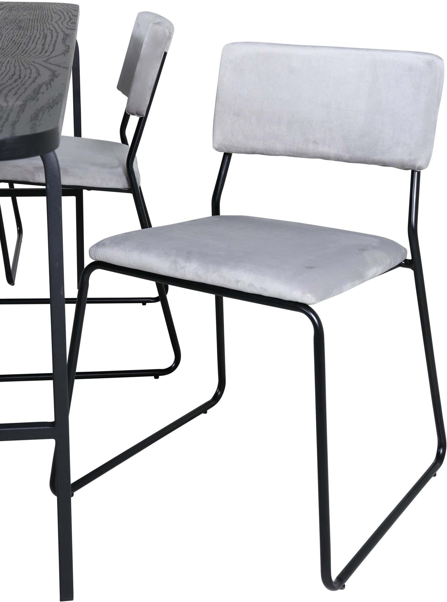 Uno Esszimmerset + Kenth 200cm/6St. in Schwarz / Grau präsentiert im Onlineshop von KAQTU Design AG. Esszimmerset ist von Venture Home