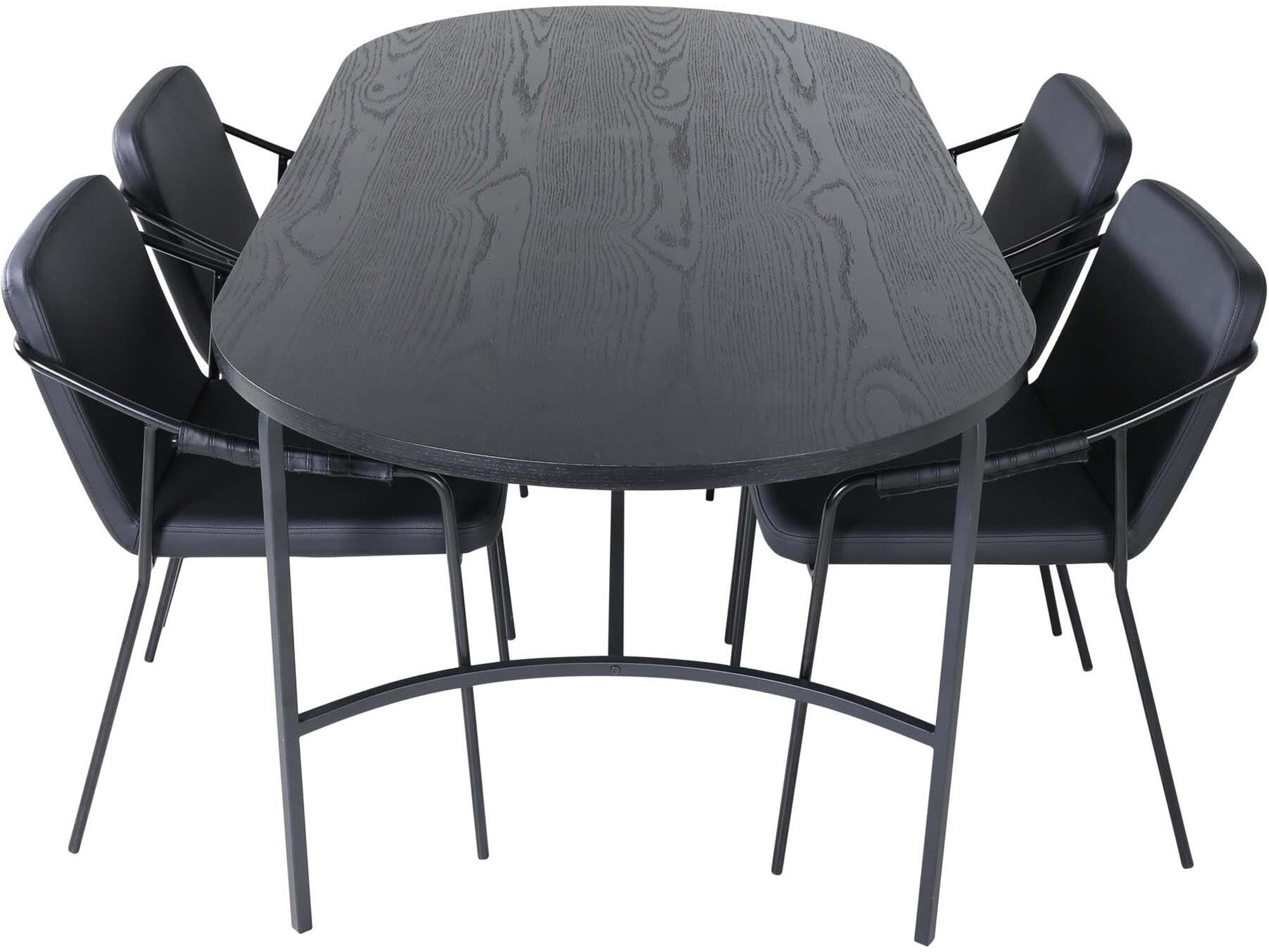 Skate Esszimmerset + Tvist 200cm/4St. in Schwarz präsentiert im Onlineshop von KAQTU Design AG. Esszimmerset ist von Venture Home