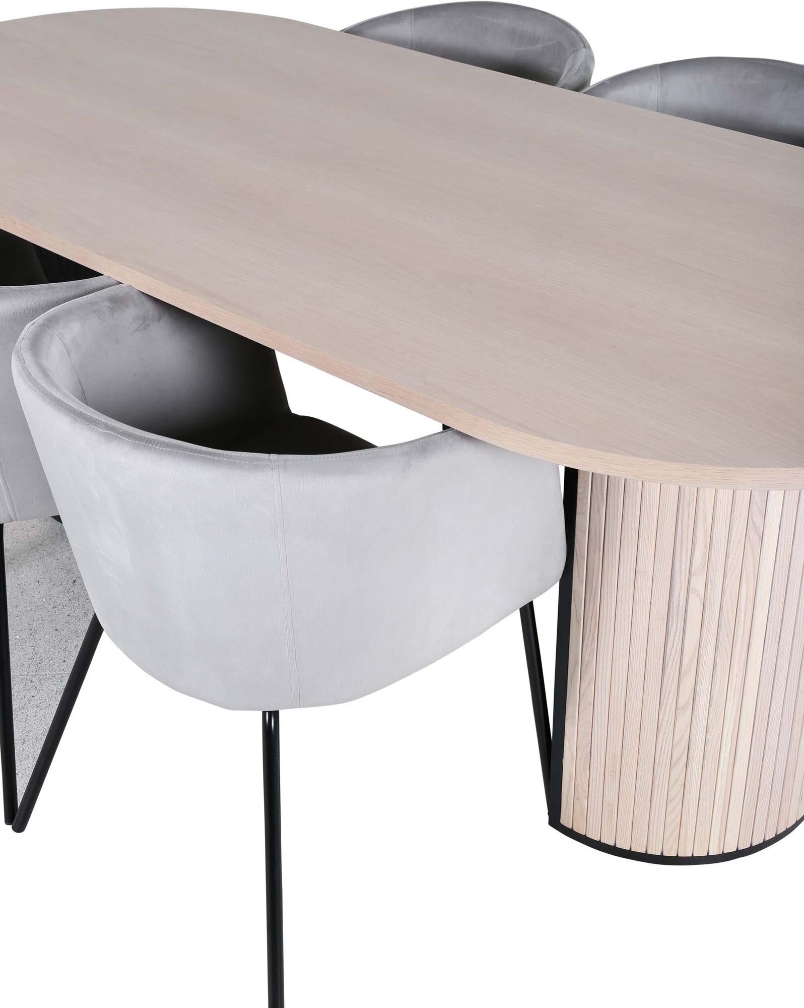Bianca Esszimmerset + Berit 200cm/4St. in Weiss / Schwarzgrau präsentiert im Onlineshop von KAQTU Design AG. Esszimmerset ist von Venture Home
