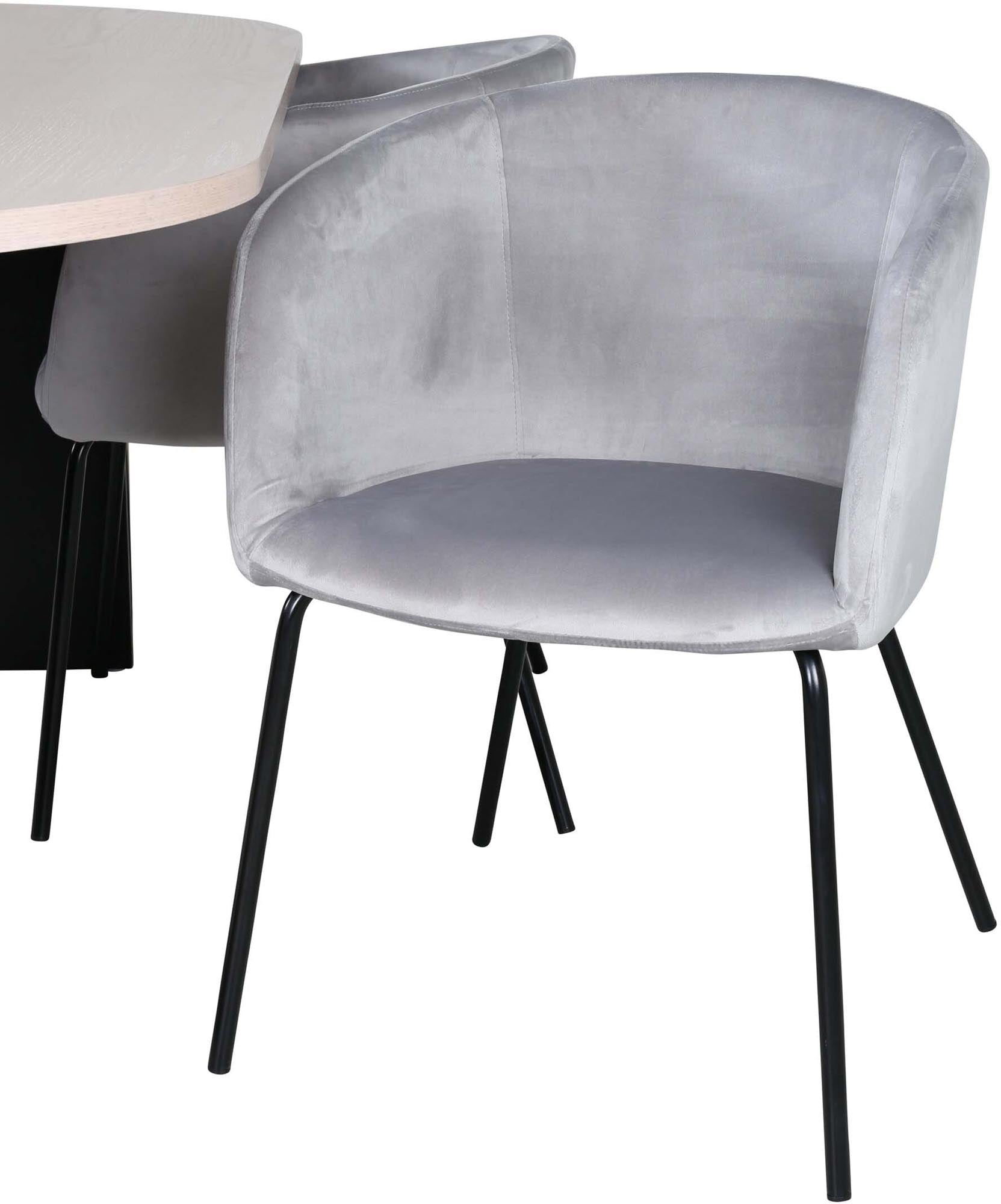 Bianca Esszimmerset + Berit 200cm/4St. in Weiss / Schwarzgrau präsentiert im Onlineshop von KAQTU Design AG. Esszimmerset ist von Venture Home