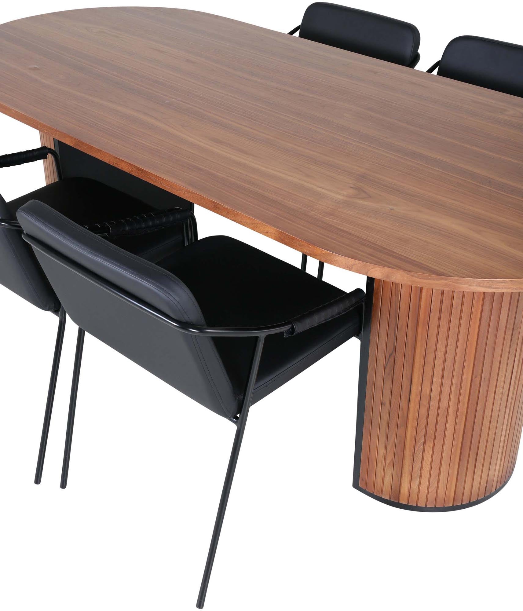 Bianca Esszimmerset + Tvist 200cm/4St. in Walnuss / Schwarz präsentiert im Onlineshop von KAQTU Design AG. Esszimmerset ist von Venture Home