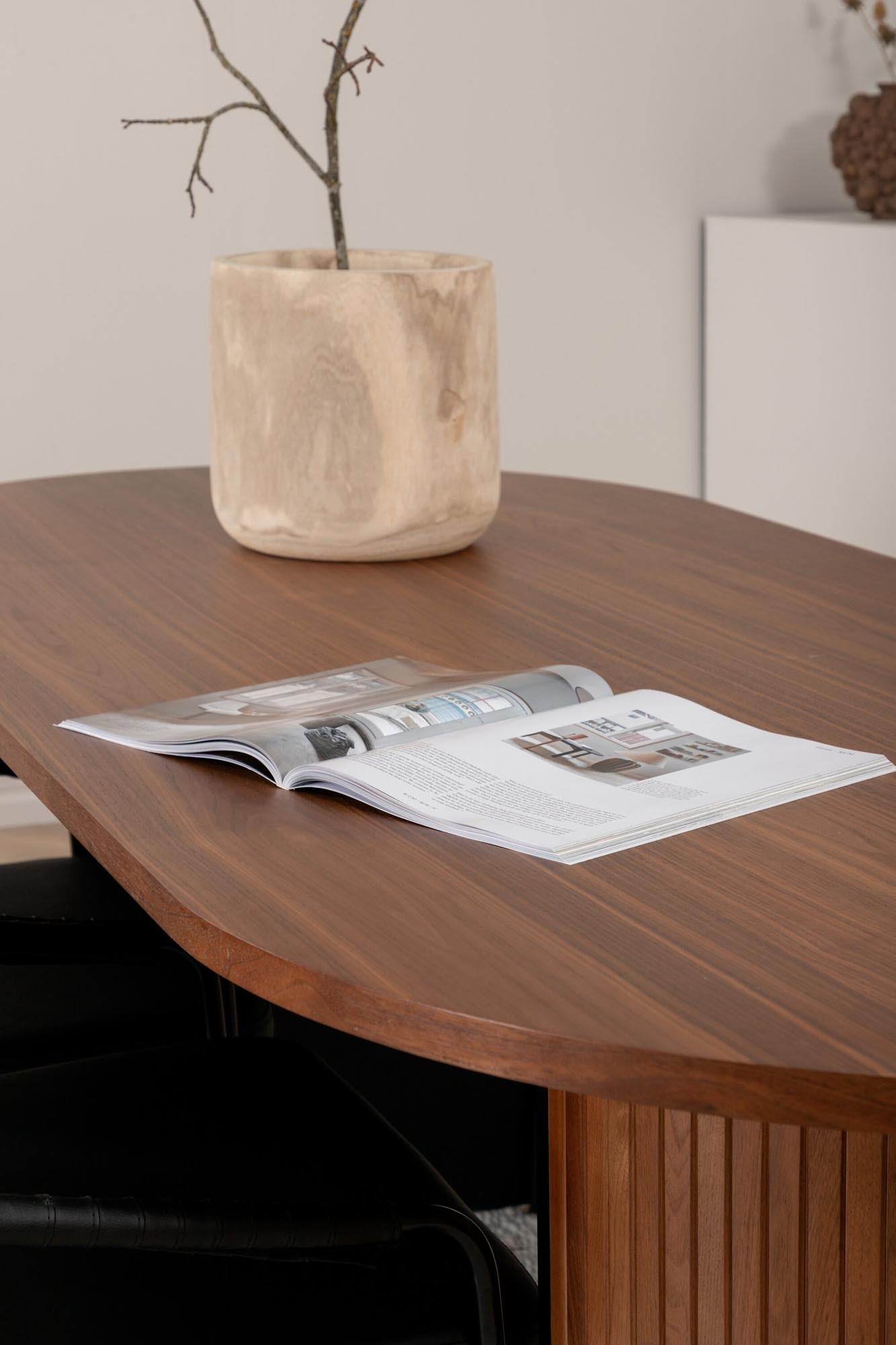 Bianca Esszimmerset + Tvist 200cm/4St. in Walnuss / Schwarz präsentiert im Onlineshop von KAQTU Design AG. Esszimmerset ist von Venture Home