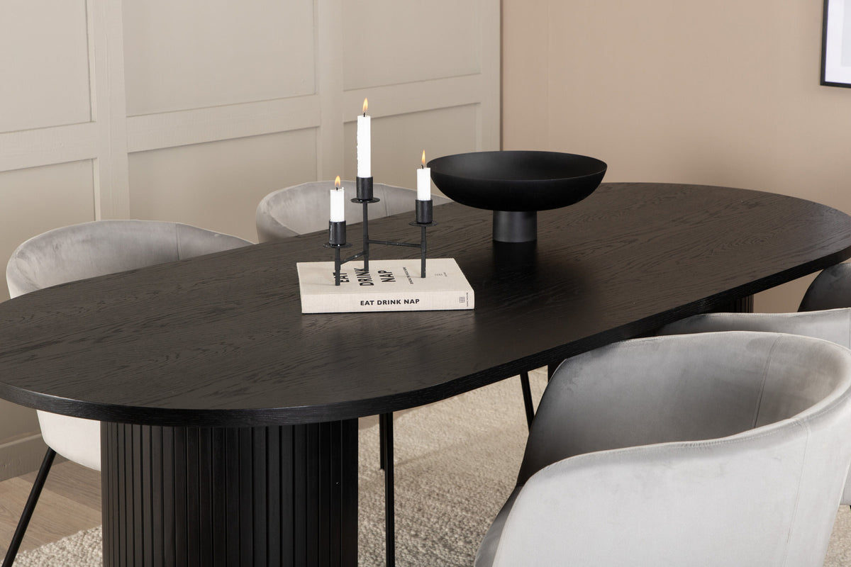 Bianca Esszimmerset + Berit 200cm/4St. in Schwarz präsentiert im Onlineshop von KAQTU Design AG. Esszimmerset ist von Venture Home