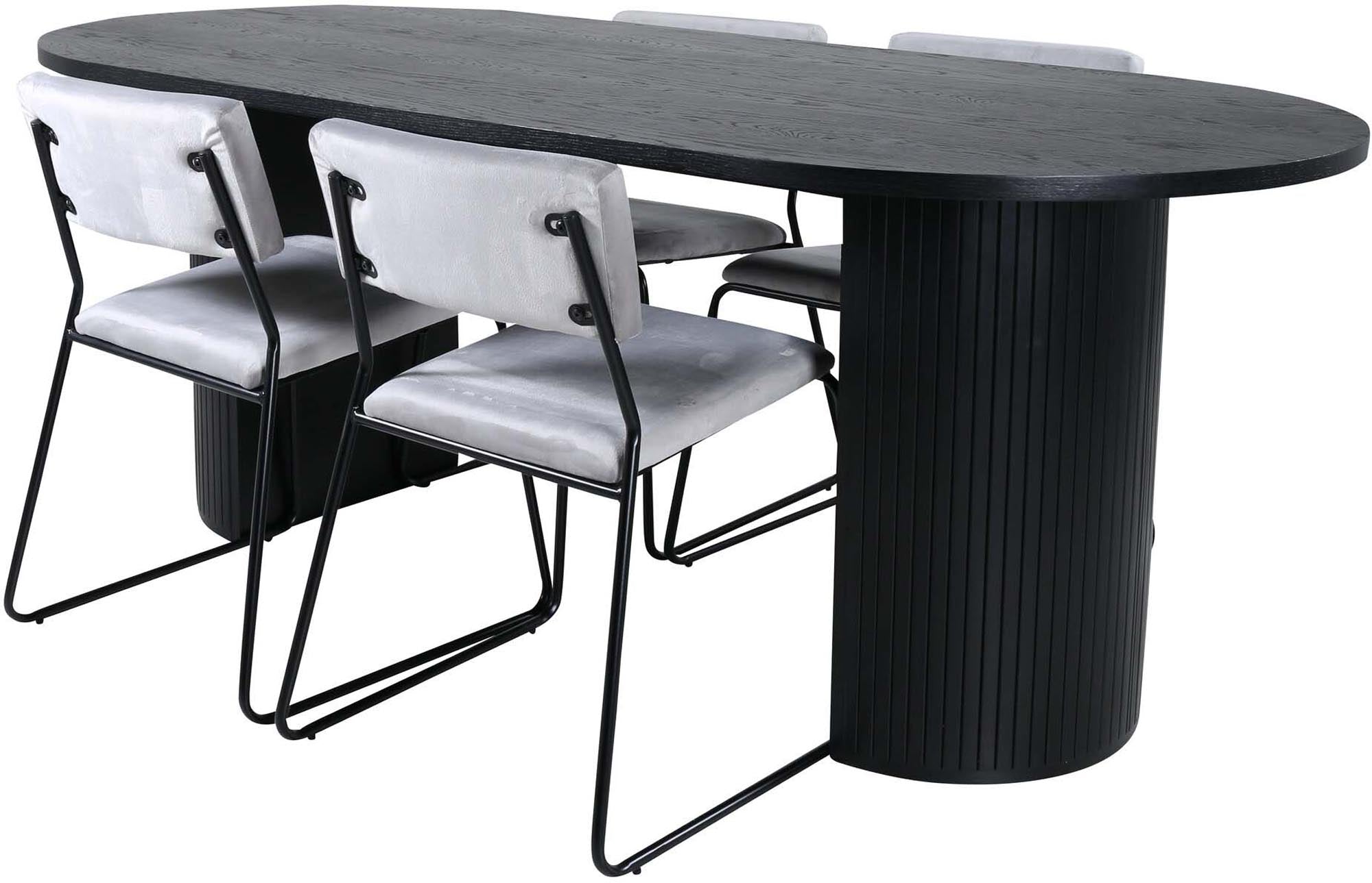 Bianca Esszimmerset + Kenth 200cm/4St. in Schwarz präsentiert im Onlineshop von KAQTU Design AG. Esszimmerset ist von Venture Home