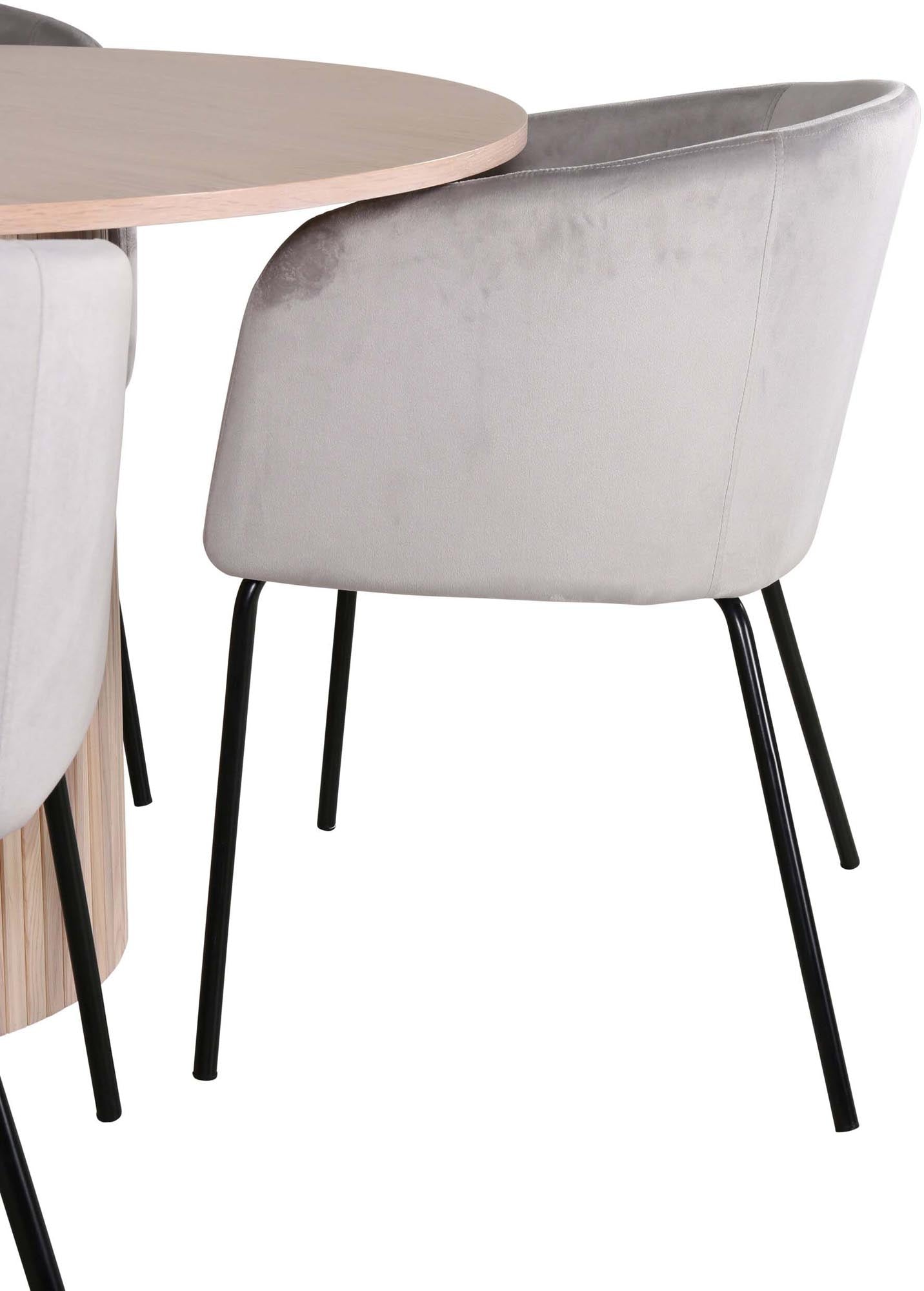 Bianca Esszimmerset + Berit ⌀110cm/4St. in Weiss / Grau präsentiert im Onlineshop von KAQTU Design AG. Esszimmerset ist von Venture Home
