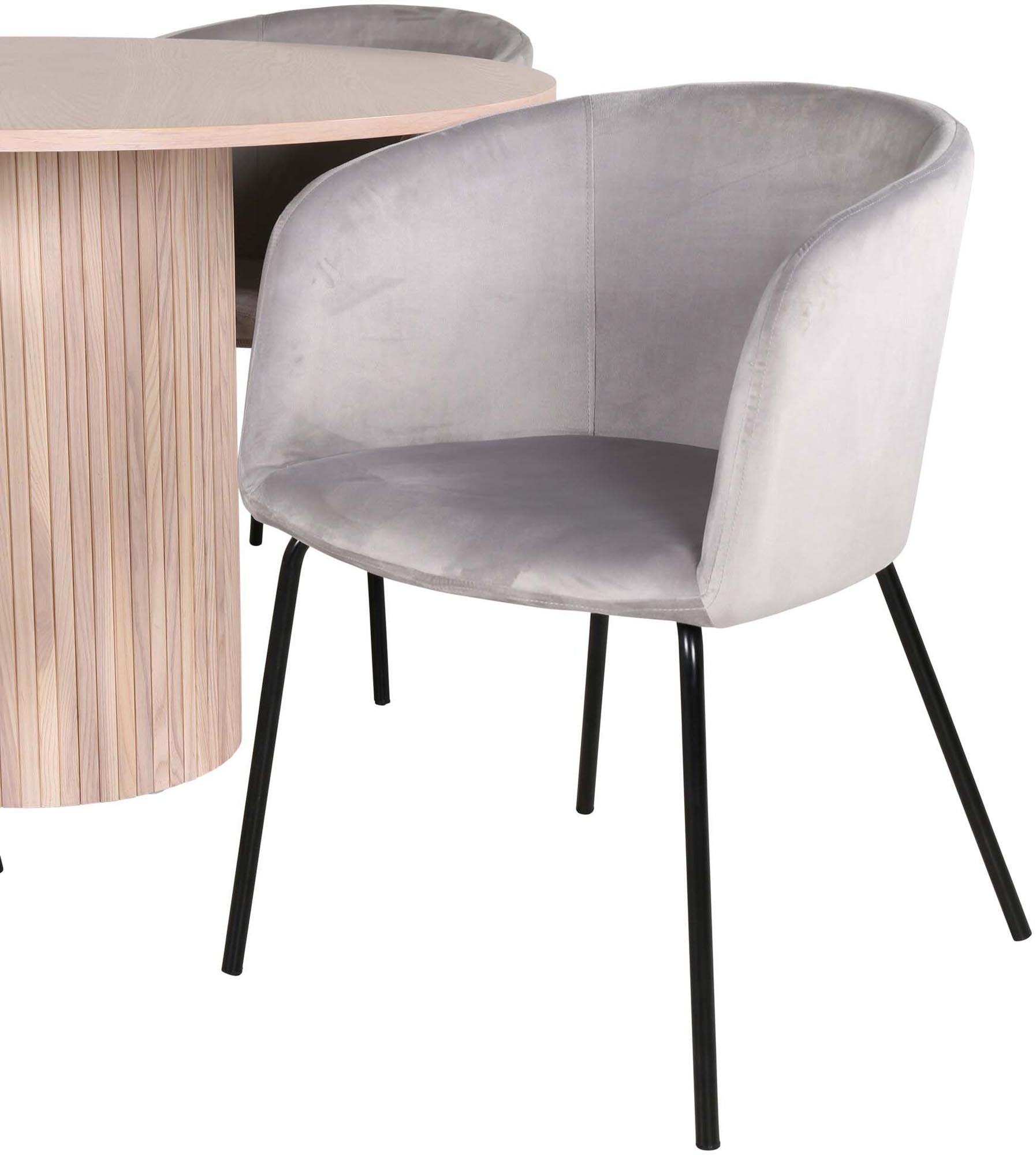 Bianca Esszimmerset + Berit ⌀110cm/4St. in Weiss / Grau präsentiert im Onlineshop von KAQTU Design AG. Esszimmerset ist von Venture Home
