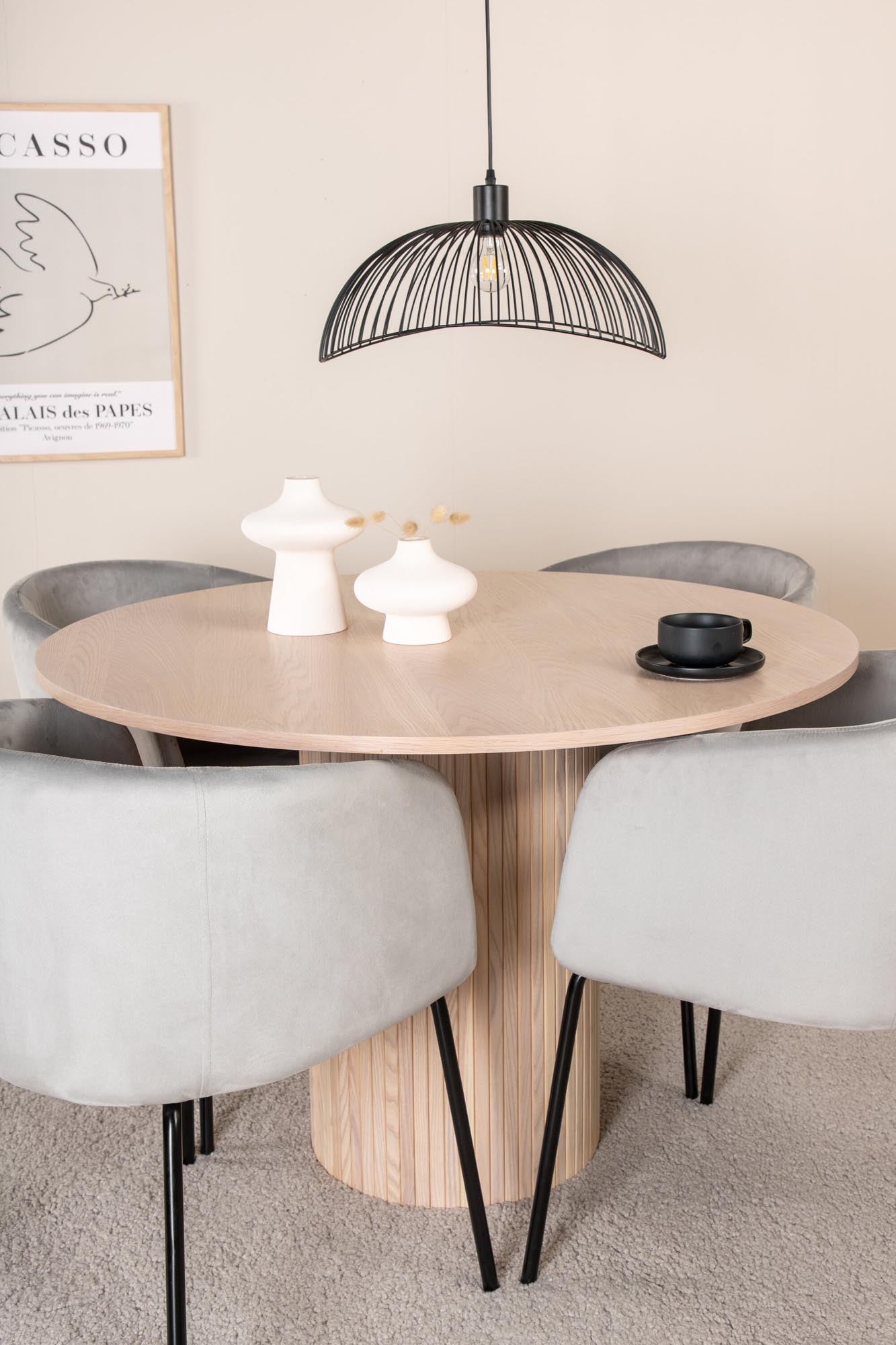 Bianca Esszimmerset + Berit ⌀110cm/4St. in Weiss / Grau präsentiert im Onlineshop von KAQTU Design AG. Esszimmerset ist von Venture Home