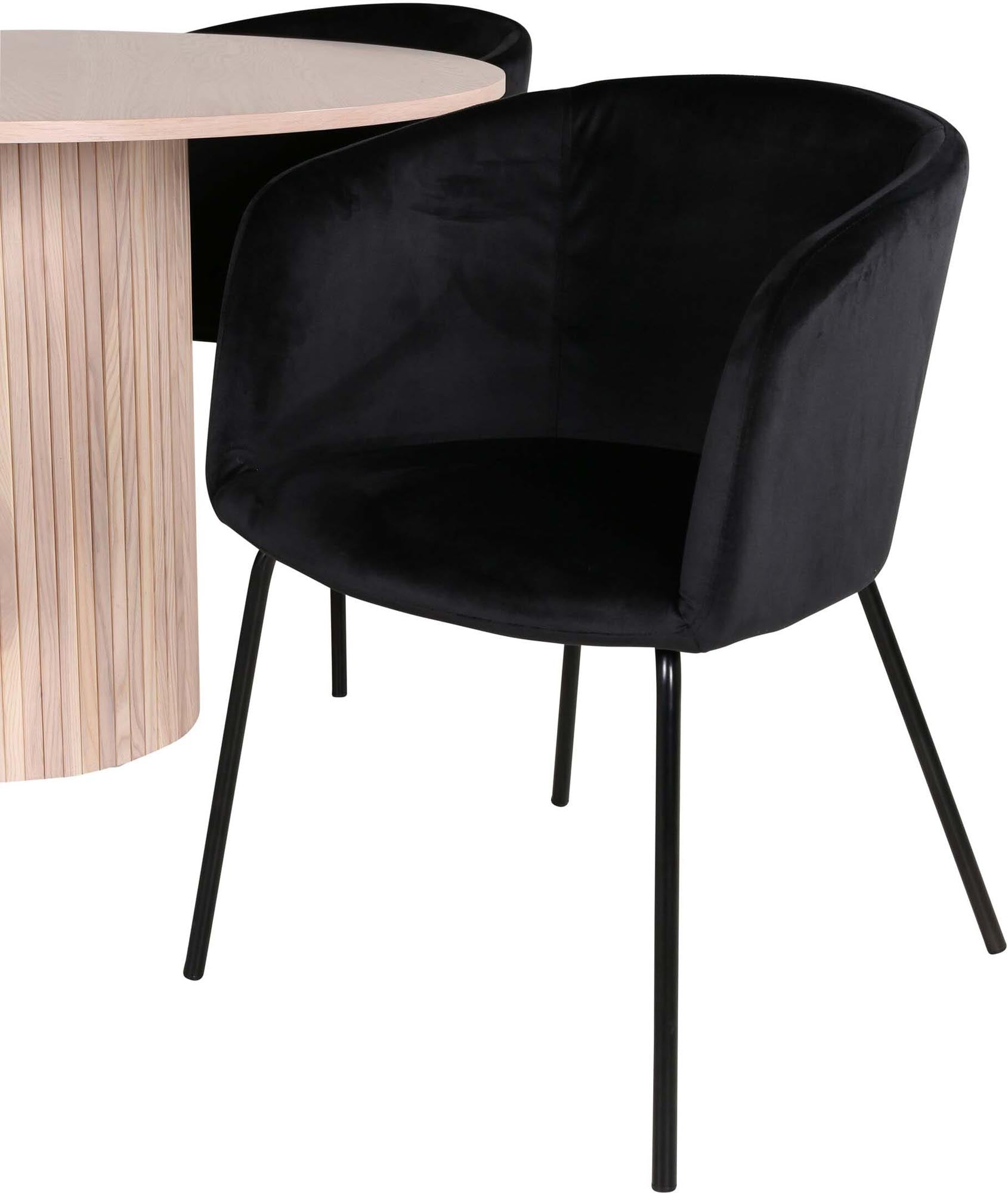 Bianca Esszimmerset + Berit ⌀110cm/4St. in Weiss / Schwarz präsentiert im Onlineshop von KAQTU Design AG. Esszimmerset ist von Venture Home