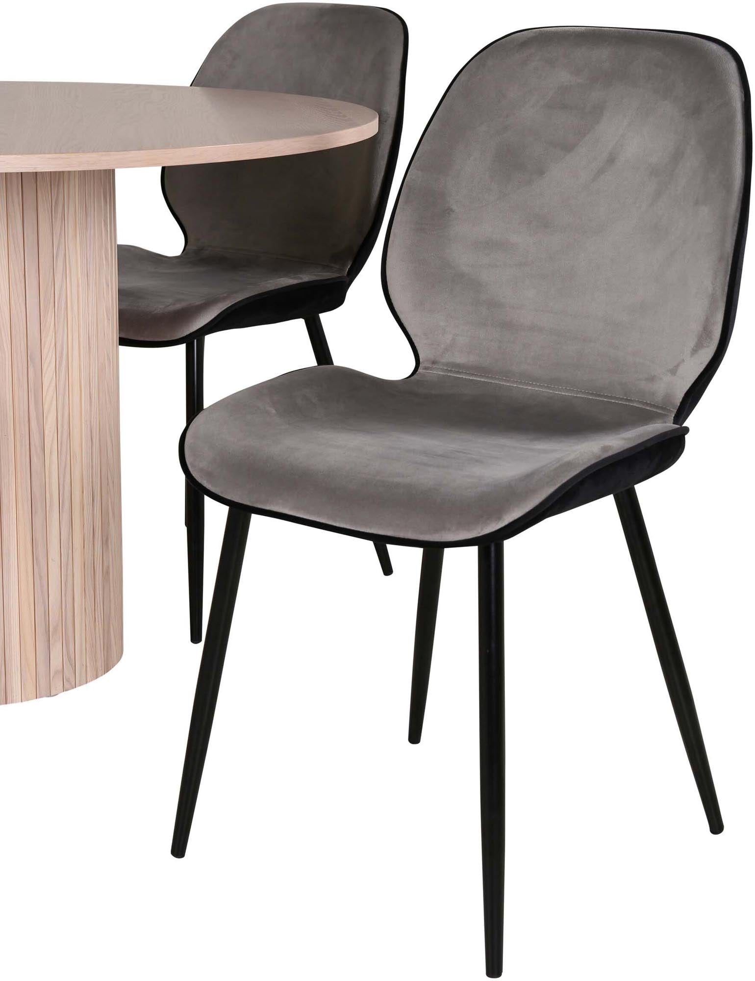 Bianca Esszimmerset + Emma ⌀110cm/4St. in Schwarzgrau präsentiert im Onlineshop von KAQTU Design AG. Esszimmerset ist von Venture Home