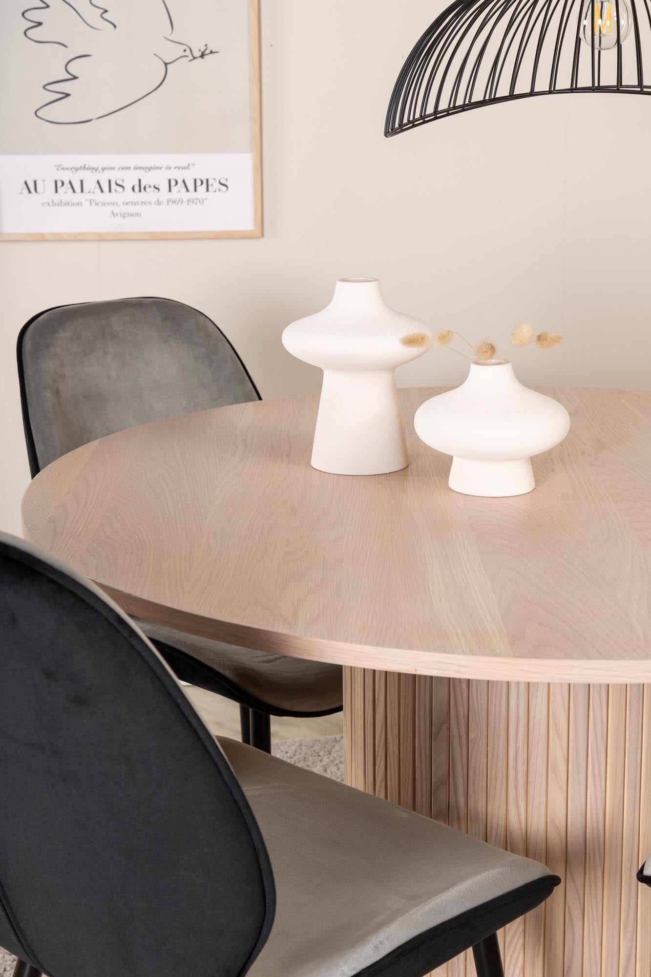 Bianca Esszimmerset + Emma ⌀110cm/4St. in Schwarzgrau präsentiert im Onlineshop von KAQTU Design AG. Esszimmerset ist von Venture Home