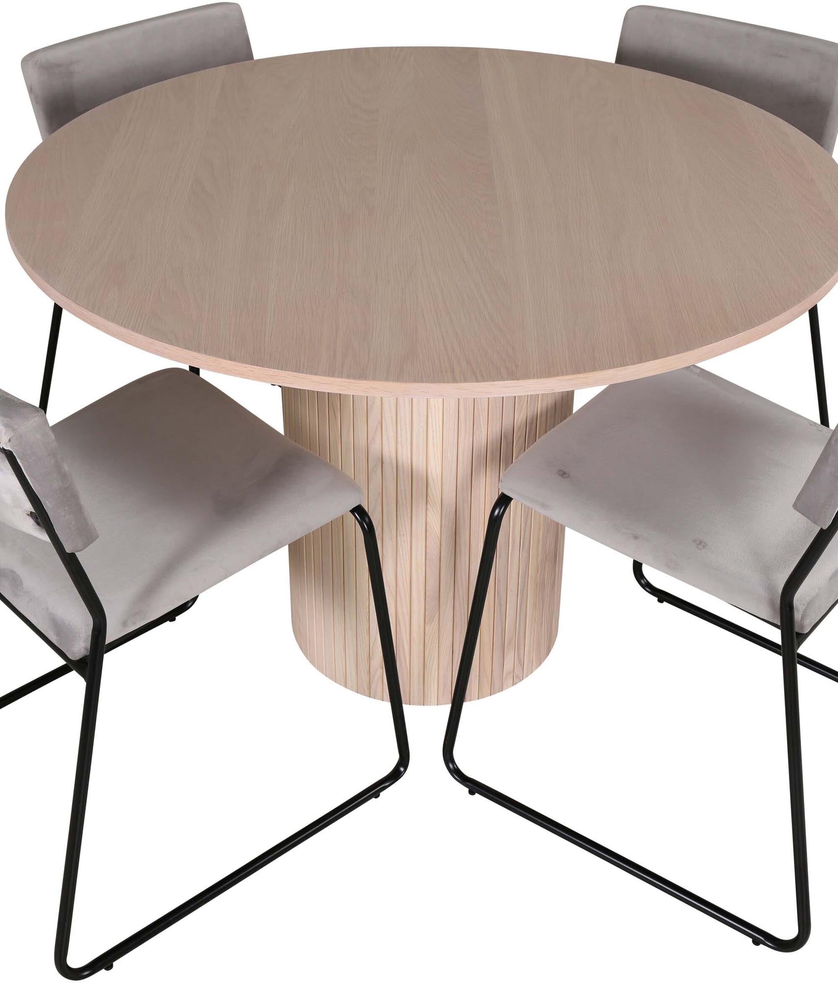 Bianca Esszimmerset + Kenth ⌀110cm/4St. in Weiss / Schwarz präsentiert im Onlineshop von KAQTU Design AG. Esszimmerset ist von Venture Home
