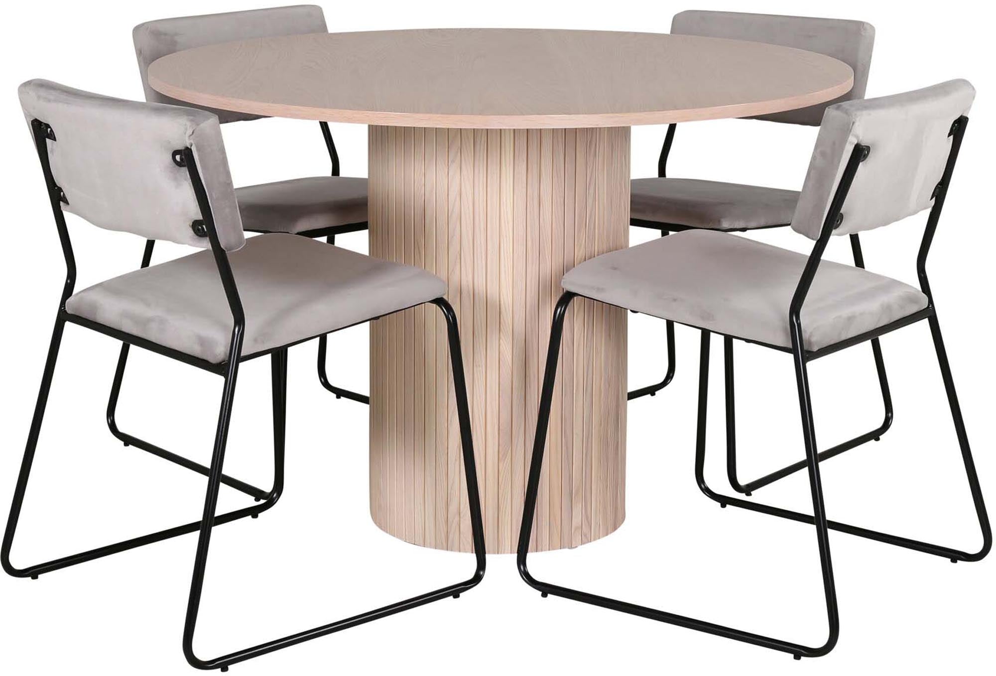 Bianca Esszimmerset + Kenth ⌀110cm/4St. in Weiss / Schwarz präsentiert im Onlineshop von KAQTU Design AG. Esszimmerset ist von Venture Home