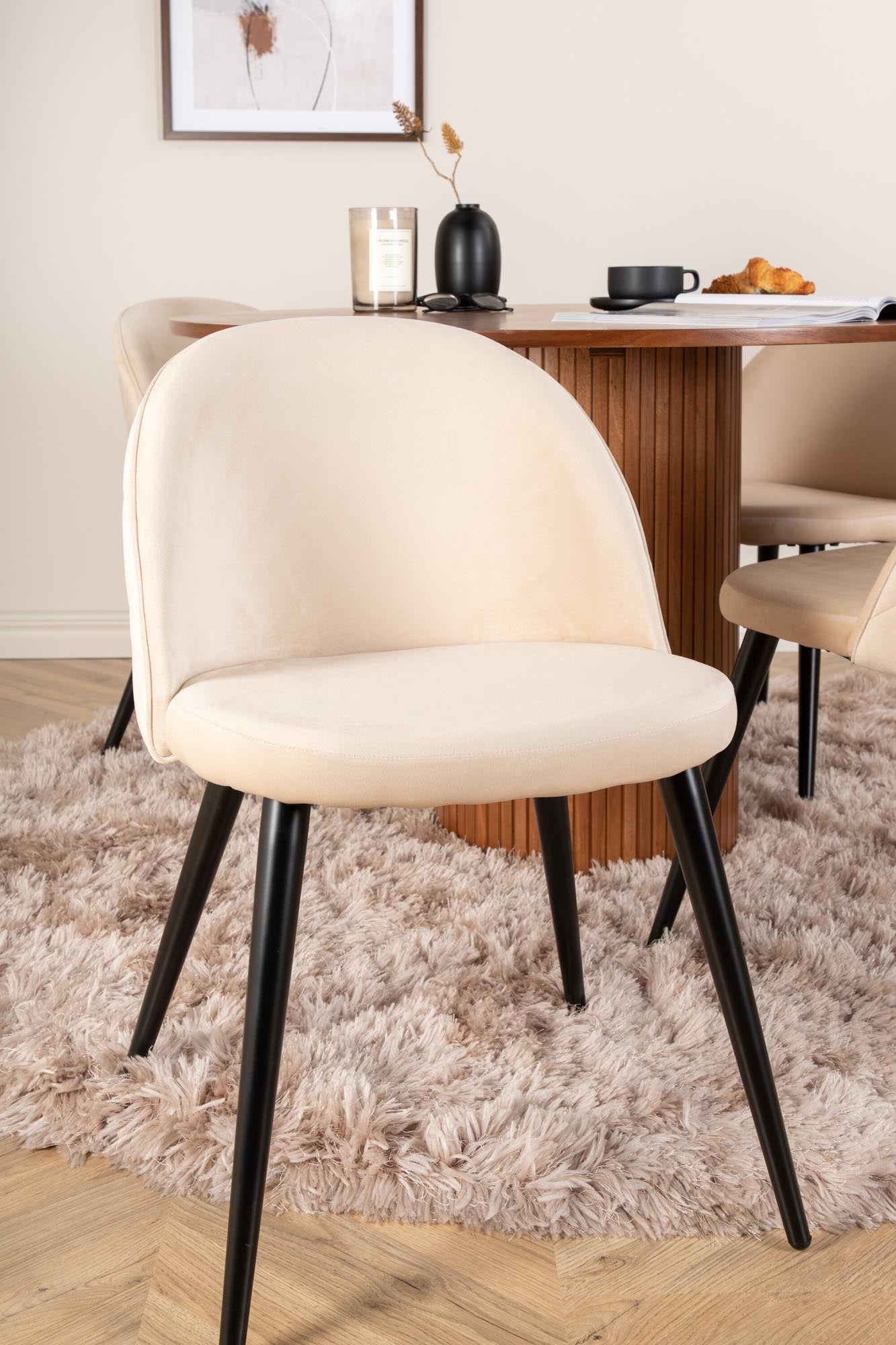 Bianca Esszimmerset + Velvet ⌀110cm/4St. in Wallnuss / Beige präsentiert im Onlineshop von KAQTU Design AG. Esszimmerset ist von Venture Home