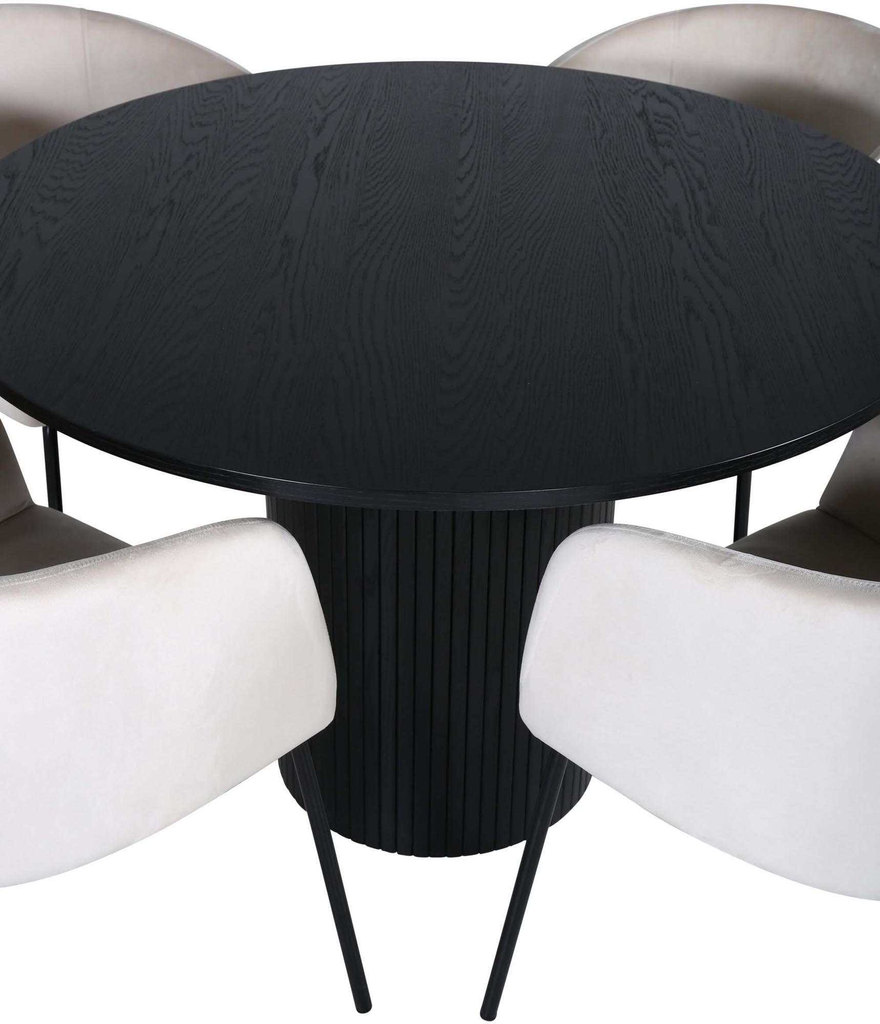 Bianca Esszimmerset + Berit ⌀110cm/4St. in Schwarz / Beige präsentiert im Onlineshop von KAQTU Design AG. Esszimmerset ist von Venture Home