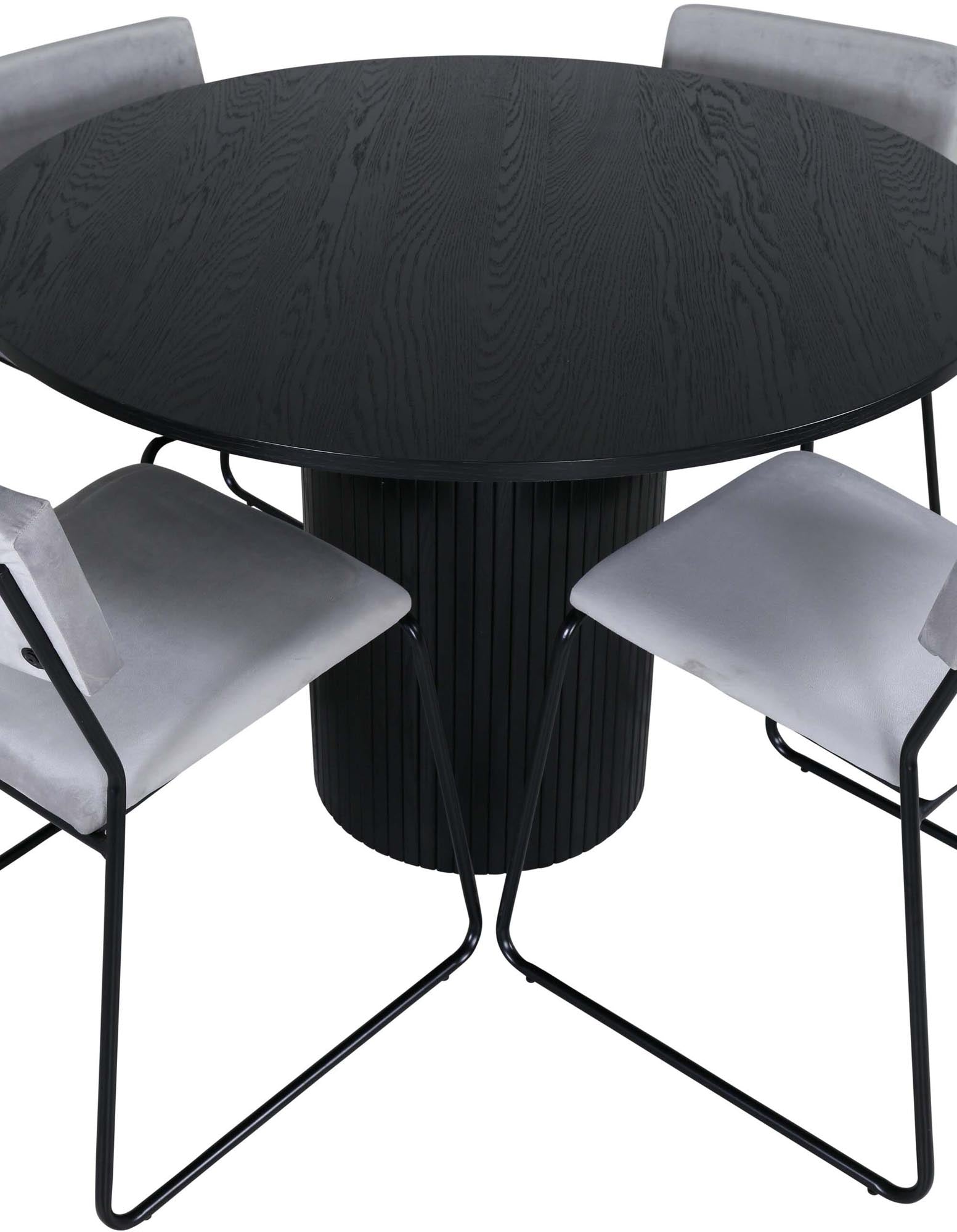 Bianca Esszimmerset + Kenth ⌀110cm/4St. in Schwarz präsentiert im Onlineshop von KAQTU Design AG. Esszimmerset ist von Venture Home