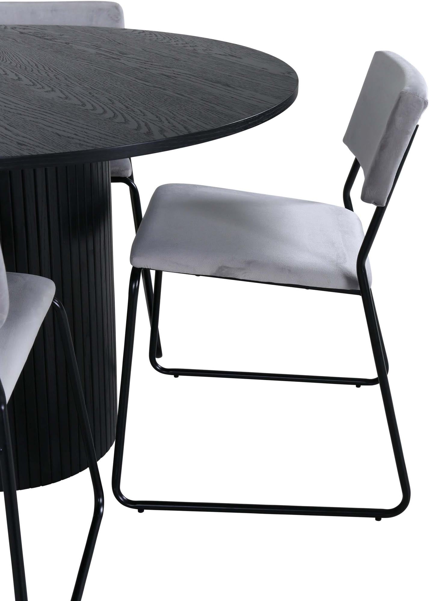Bianca Esszimmerset + Kenth ⌀110cm/4St. in Schwarz präsentiert im Onlineshop von KAQTU Design AG. Esszimmerset ist von Venture Home