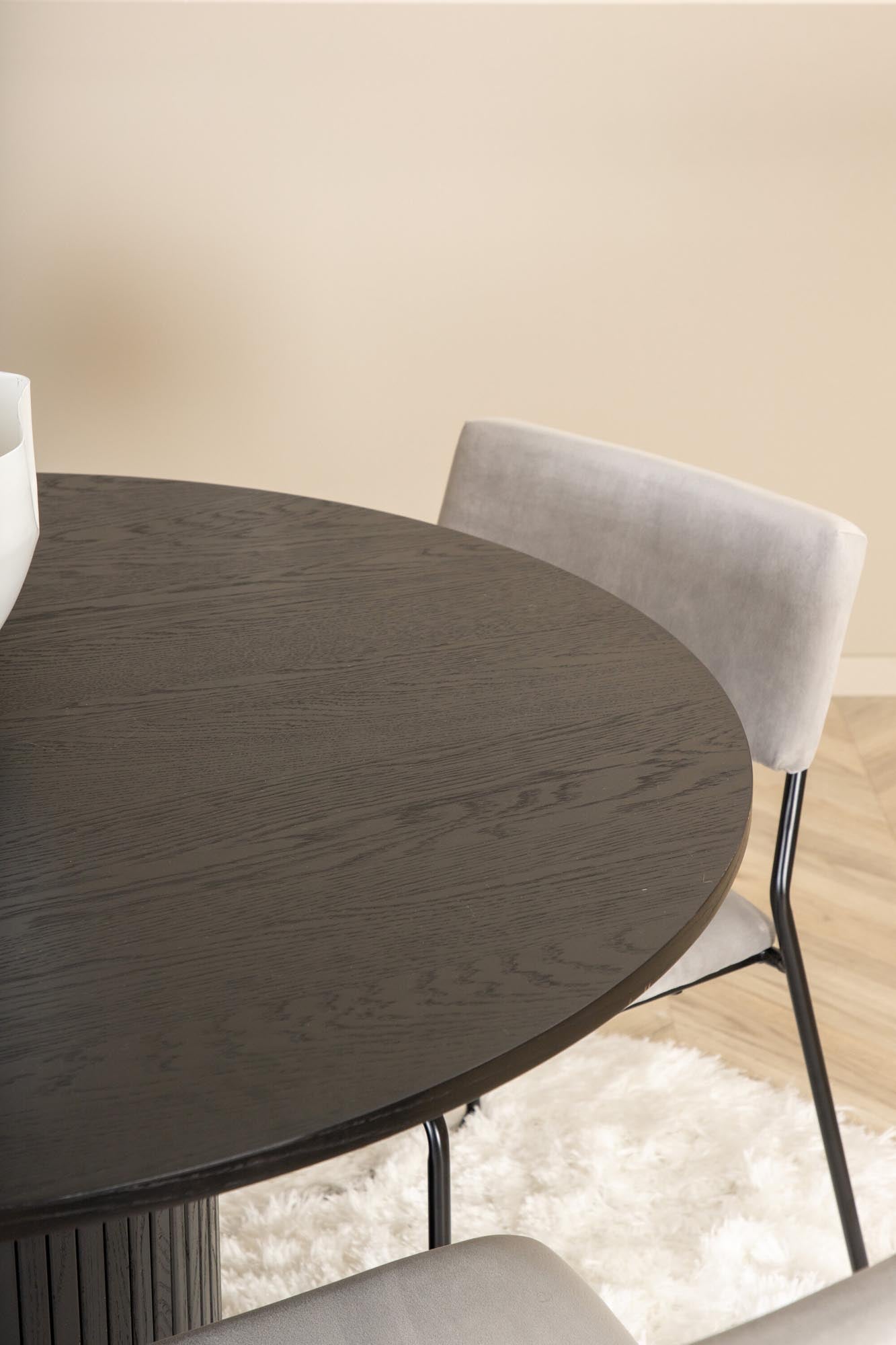 Bianca Esszimmerset + Kenth ⌀110cm/4St. in Schwarz präsentiert im Onlineshop von KAQTU Design AG. Esszimmerset ist von Venture Home