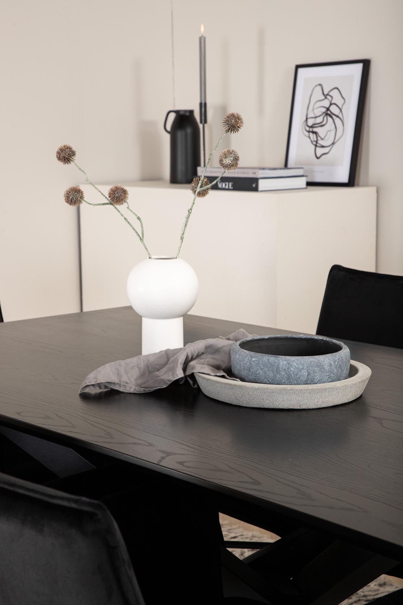 Piazza Esszimmerset + Petra 180cm/6St. in Schwarz präsentiert im Onlineshop von KAQTU Design AG. Esszimmerset ist von Venture Home