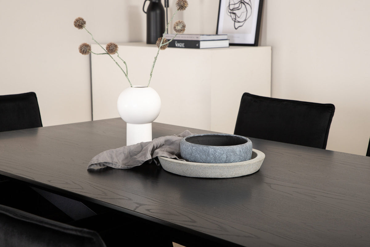 Piazza Esszimmerset + Petra 180cm/6St. in Schwarz präsentiert im Onlineshop von KAQTU Design AG. Esszimmerset ist von Venture Home