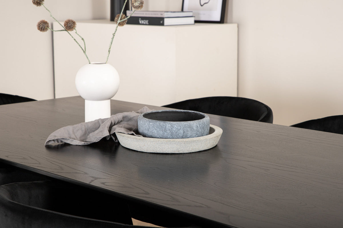 Piazza Esszimmerset + Berit 180cm/6St. in Schwarz präsentiert im Onlineshop von KAQTU Design AG. Esszimmerset ist von Venture Home