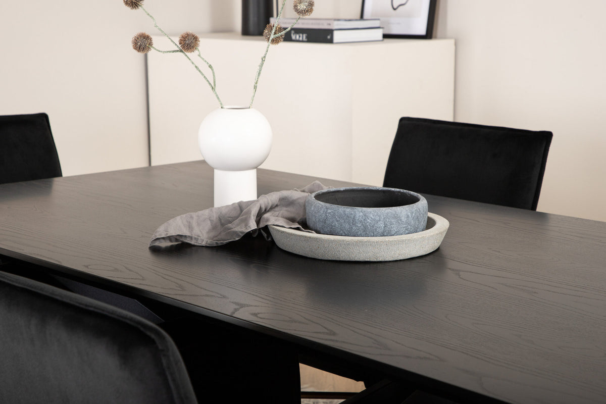 Piazza Esszimmerset + Petra 180cm/6St. in Schwarz / Kupfer präsentiert im Onlineshop von KAQTU Design AG. Esszimmerset ist von Venture Home