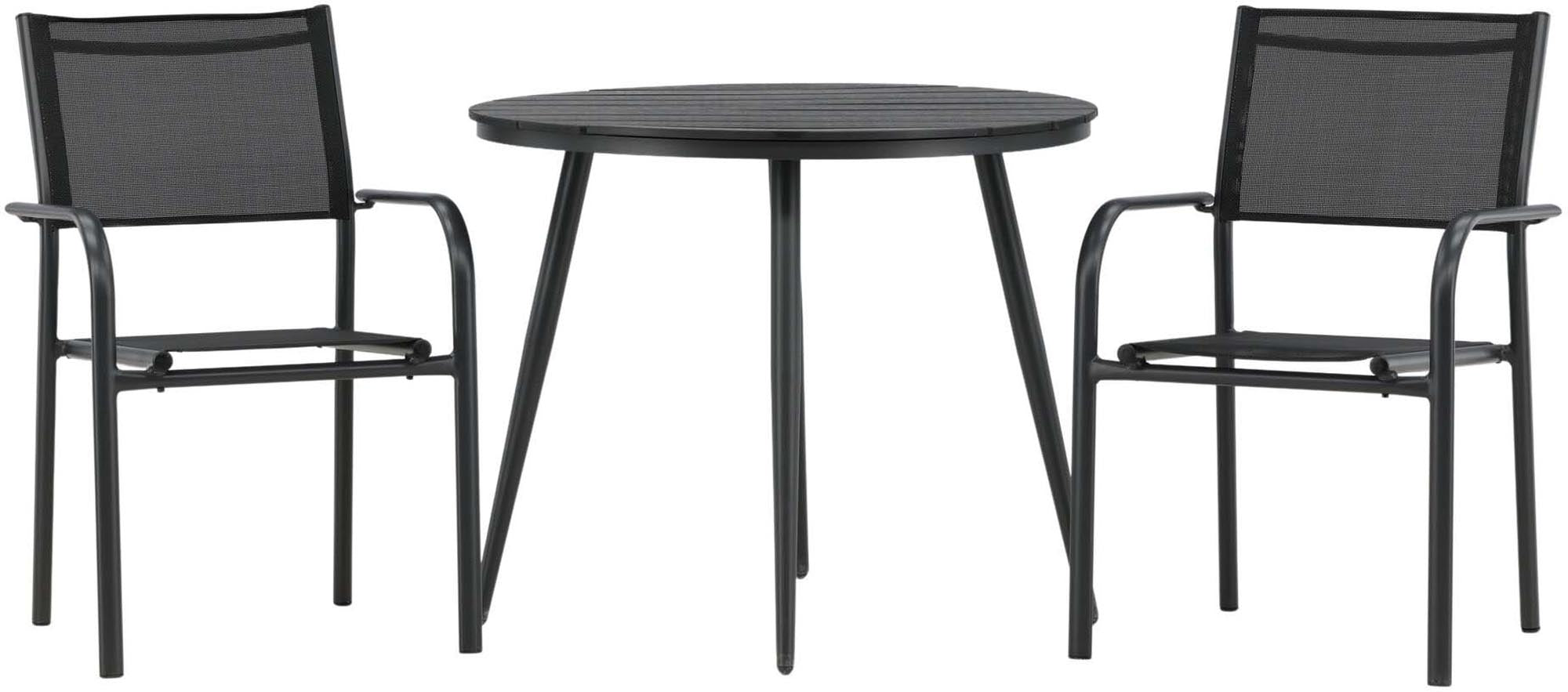 Stilvolles Break Outdoor-Tischset mit Santorini-Stühlen für gesellige Stunden im Freien. Wetterfest und pflegeleicht für jeden Garten.