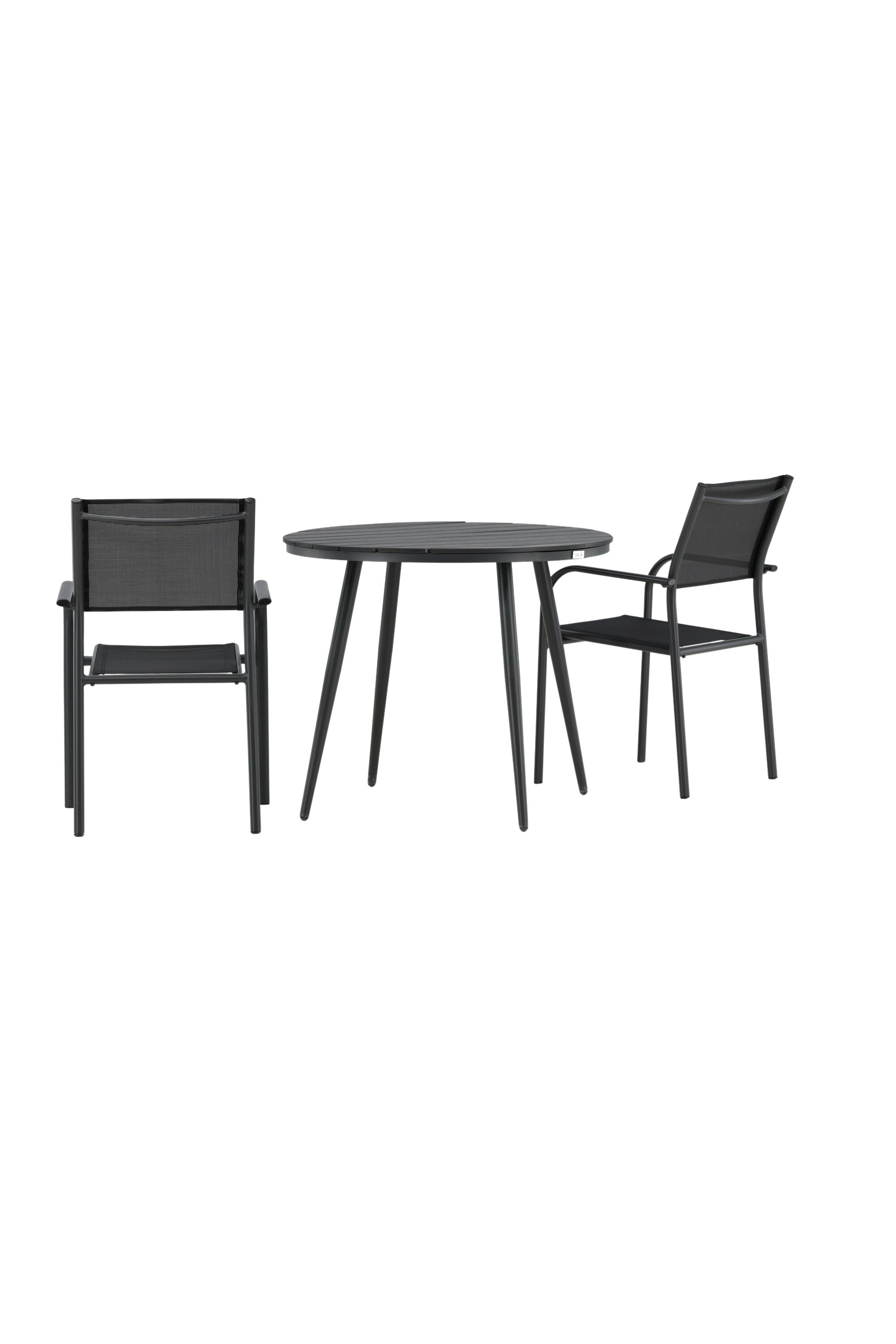 Break Outdoor-Tischset + Santorini ⌀90cm/2St. in Schwarz präsentiert im Onlineshop von KAQTU Design AG. Gartentischset ist von Venture Home