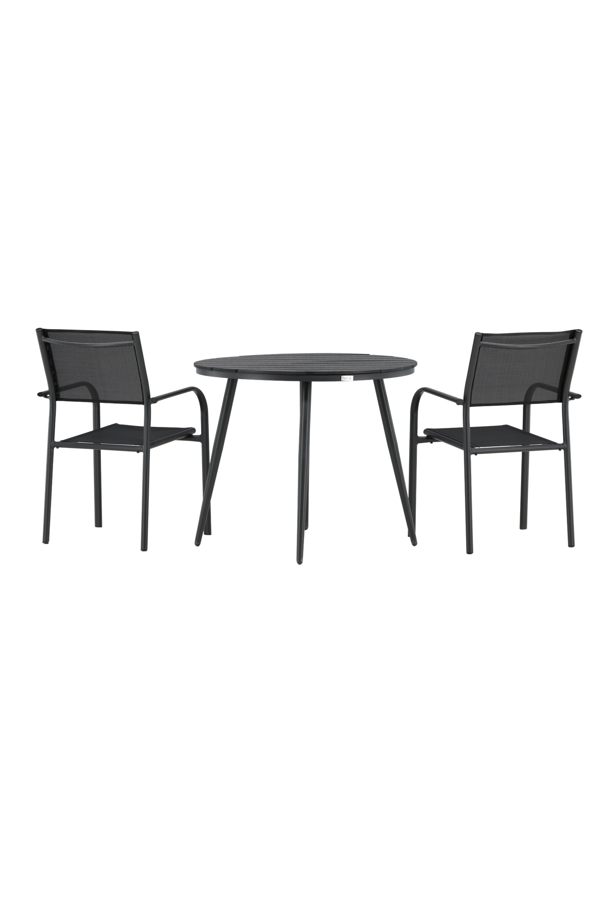 Break Outdoor-Tischset + Santorini ⌀90cm/2St. in Schwarz präsentiert im Onlineshop von KAQTU Design AG. Gartentischset ist von Venture Home