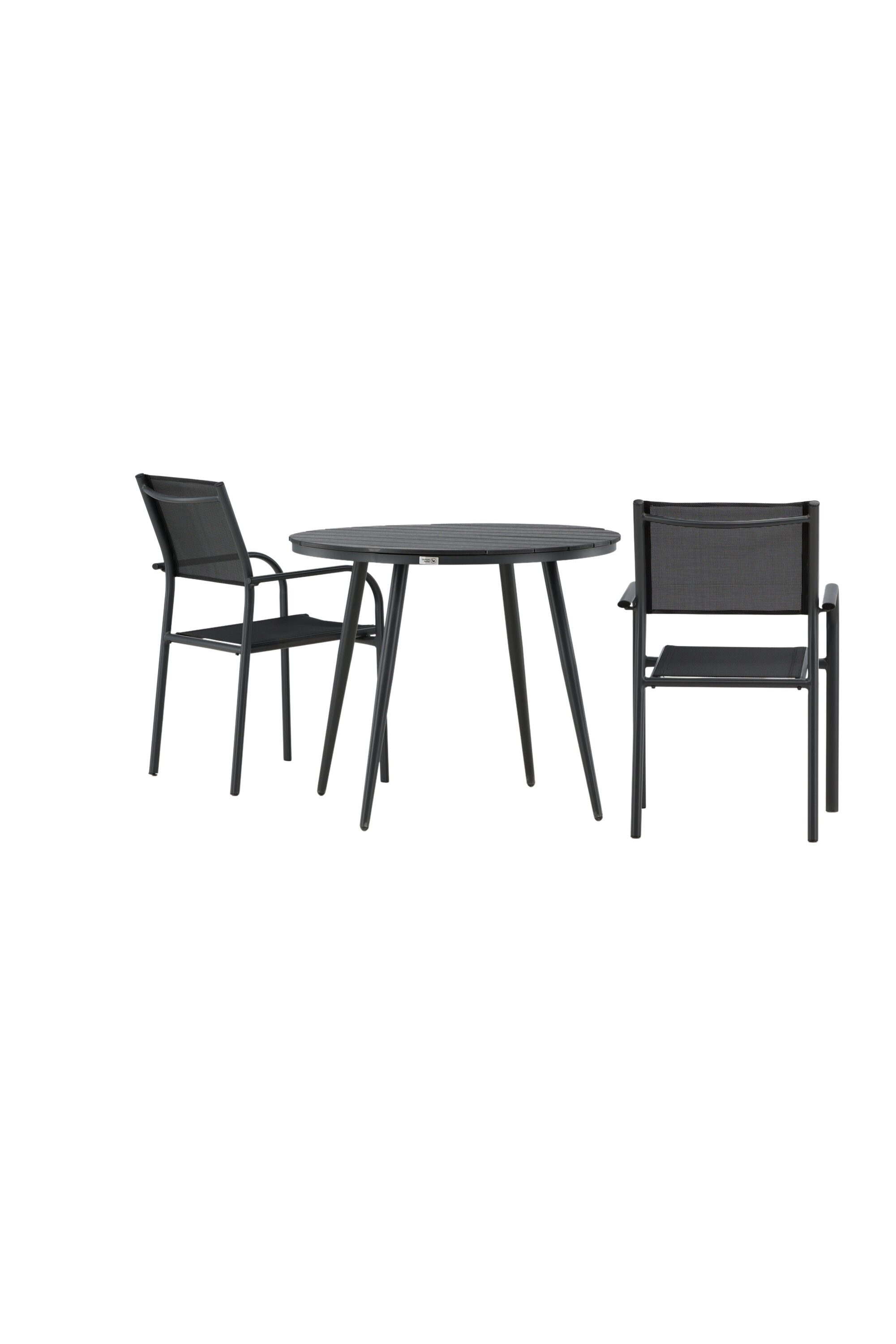 Break Outdoor-Tischset + Santorini ⌀90cm/2St. in Schwarz präsentiert im Onlineshop von KAQTU Design AG. Gartentischset ist von Venture Home