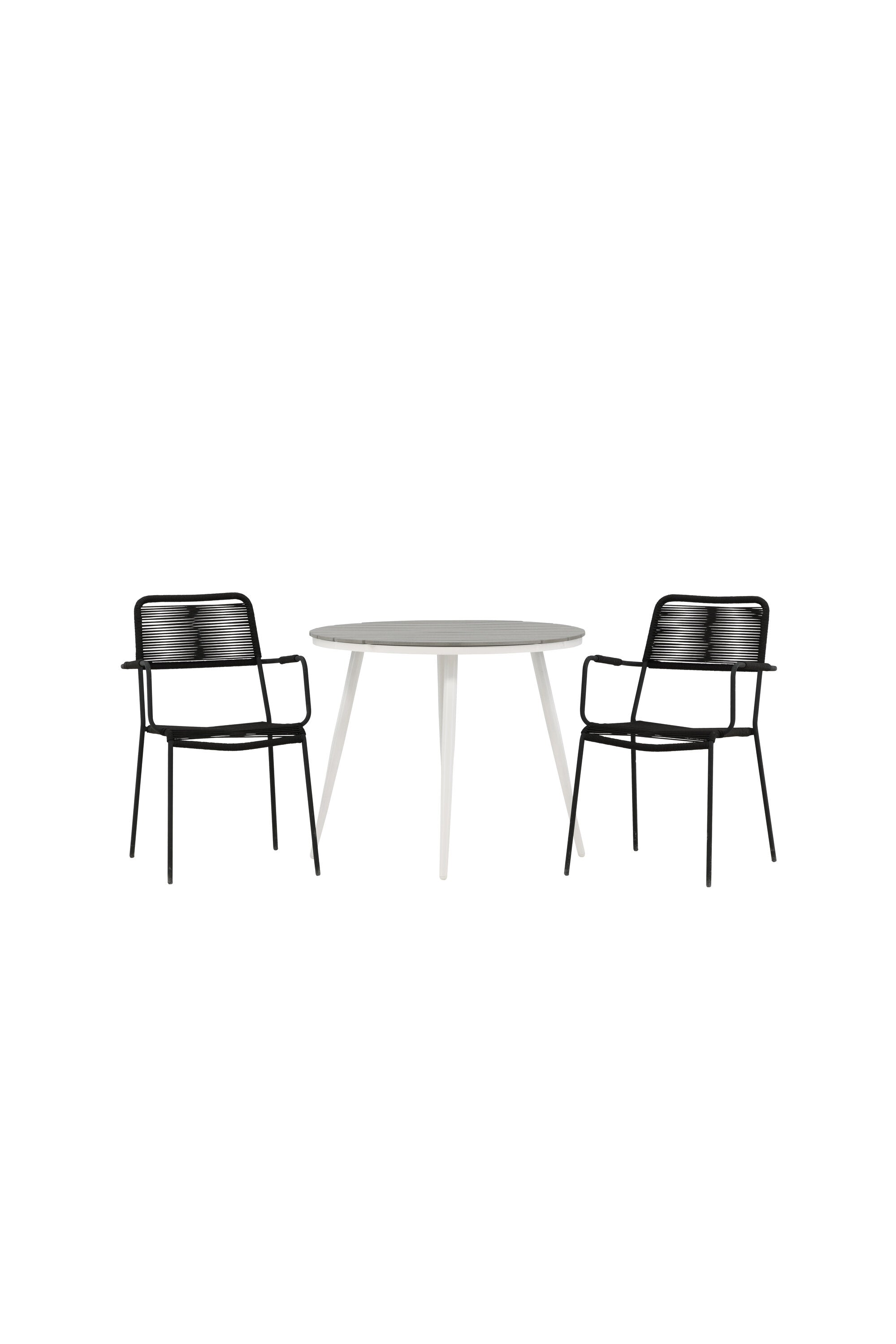 Break Outdoor-Tischset + Lindos Arm ⌀90cm/2St. in Weiss präsentiert im Onlineshop von KAQTU Design AG. Gartentischset ist von Venture Home