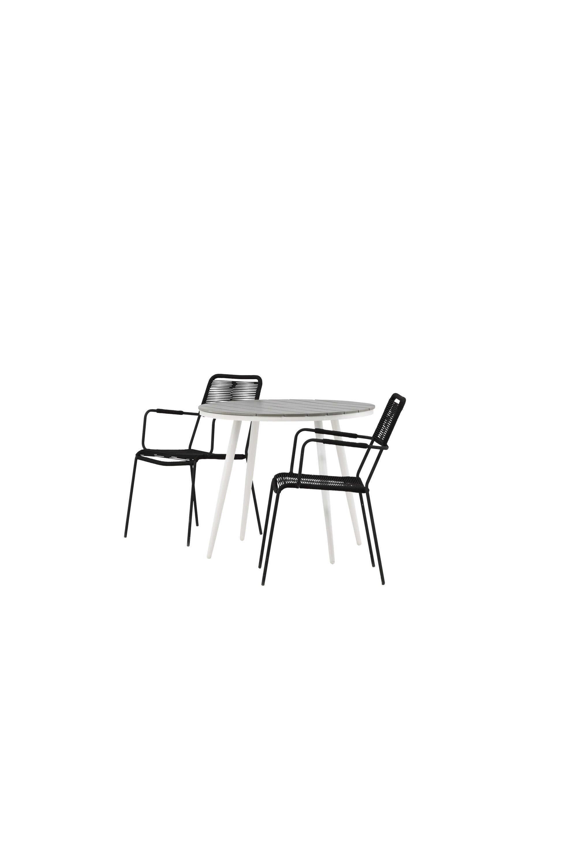 Break Outdoor-Tischset + Lindos Arm ⌀90cm/2St. in Weiss präsentiert im Onlineshop von KAQTU Design AG. Gartentischset ist von Venture Home