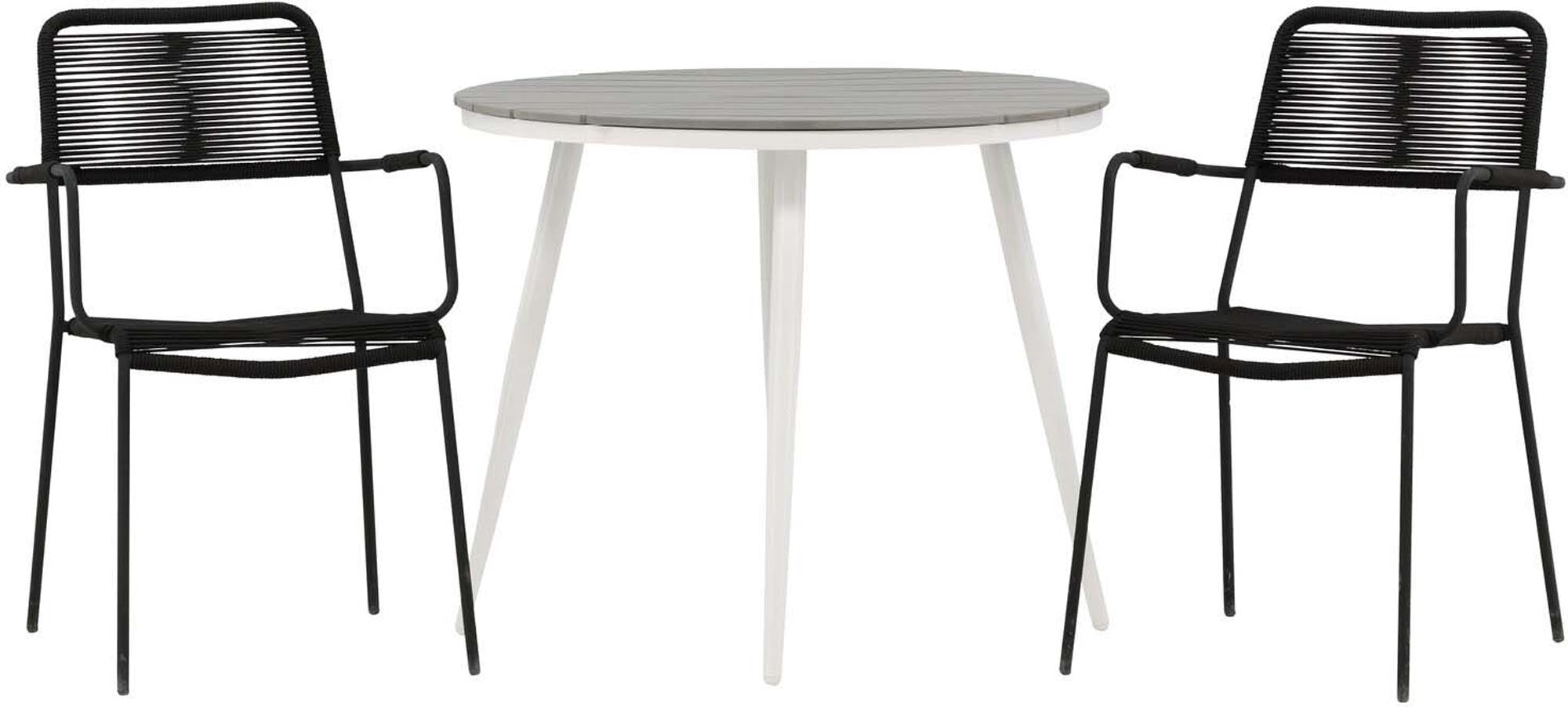 Elegantes Break Outdoor-Tischset mit Lindos Arm: Ideal für zwei, wetterfest und pflegeleicht – perfekt für gemütliche Stunden im Freien.